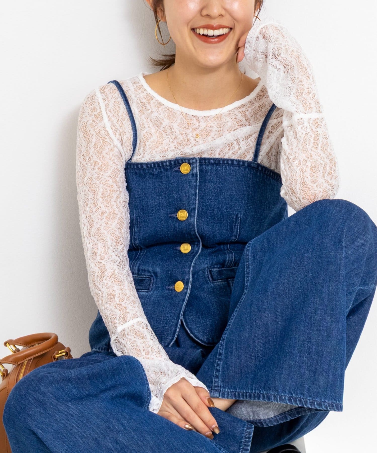 NOLLEY'S(ノーリーズ) ウォッシャブル袖フレアレースロンＴ