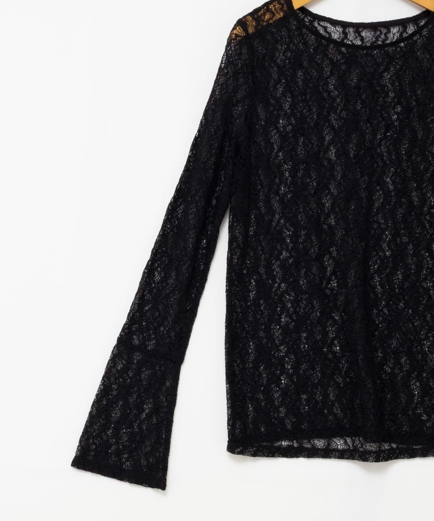 NOLLEY'S(ノーリーズ) ウォッシャブル袖フレアレースロンＴ