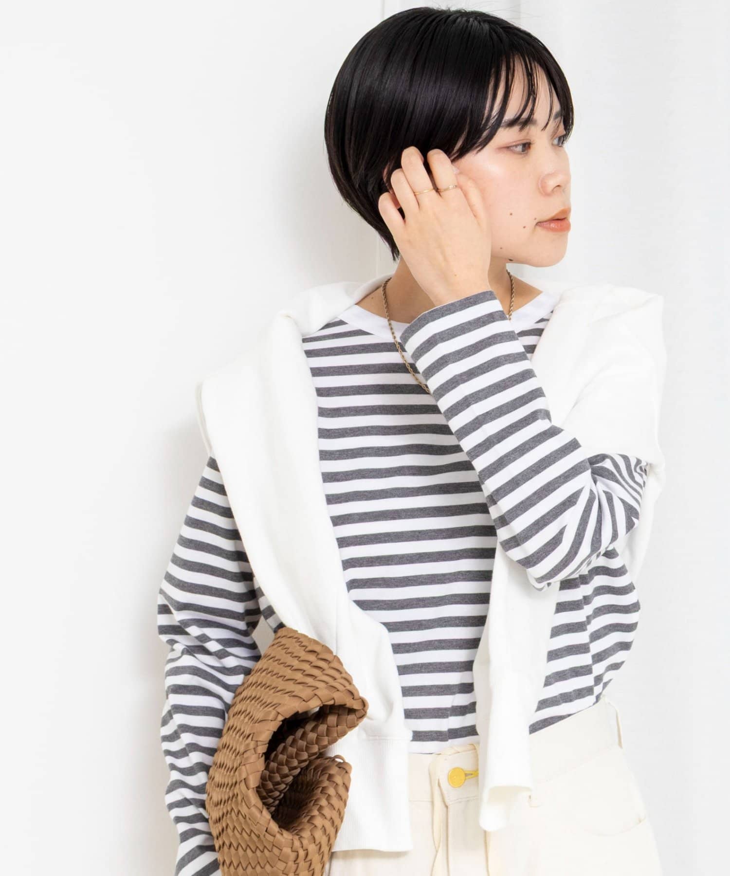 NOLLEY'S(ノーリーズ) ウォッシャブルロングスリーブTシャツGIZA COTTON