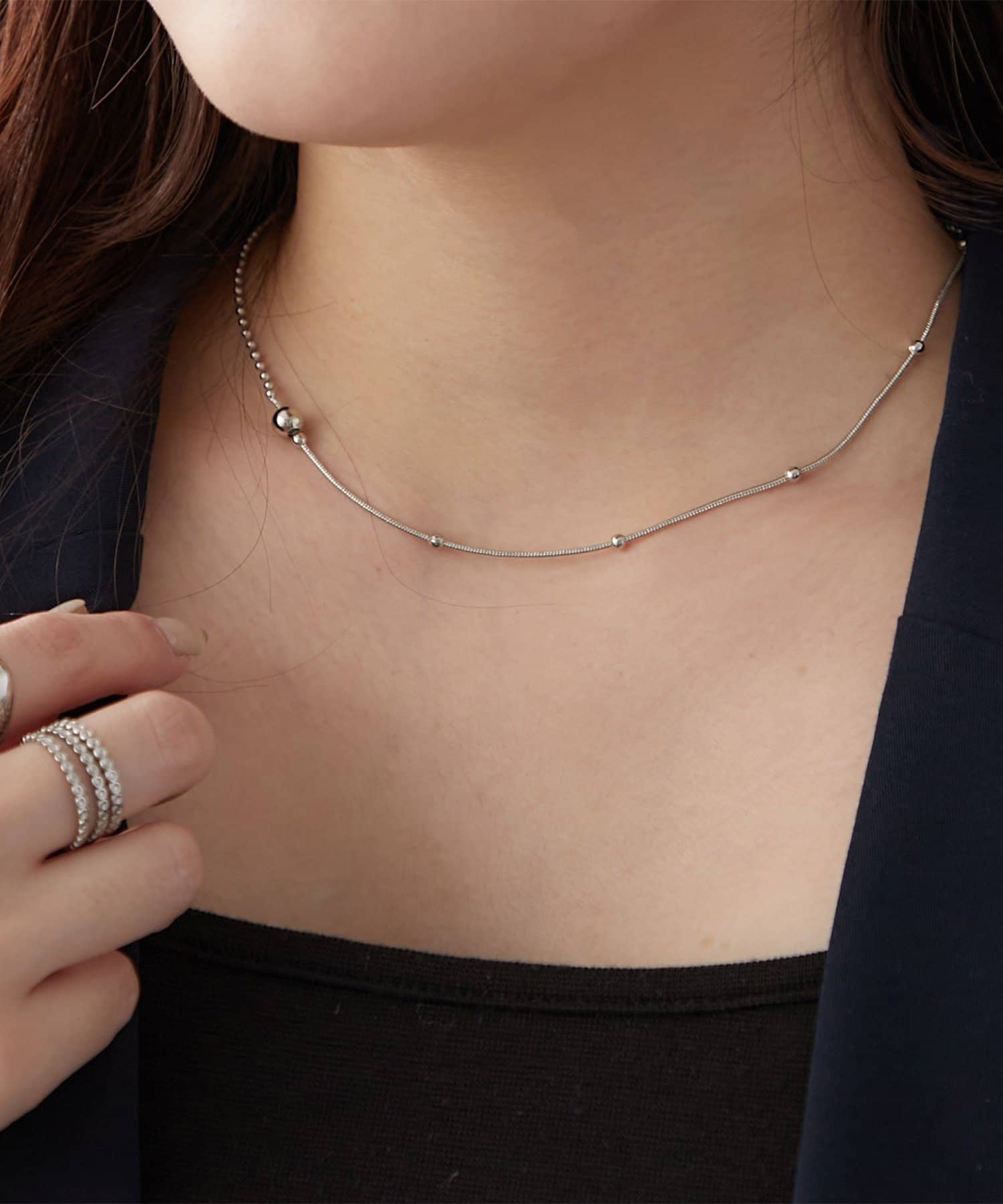 NICE CLAUP / OLIVE des OLIVE OUTLET(ナイスクラップ  / オリーブ デ オリーブ アウトレット) 【RMAF】アシンメトリーネックレス