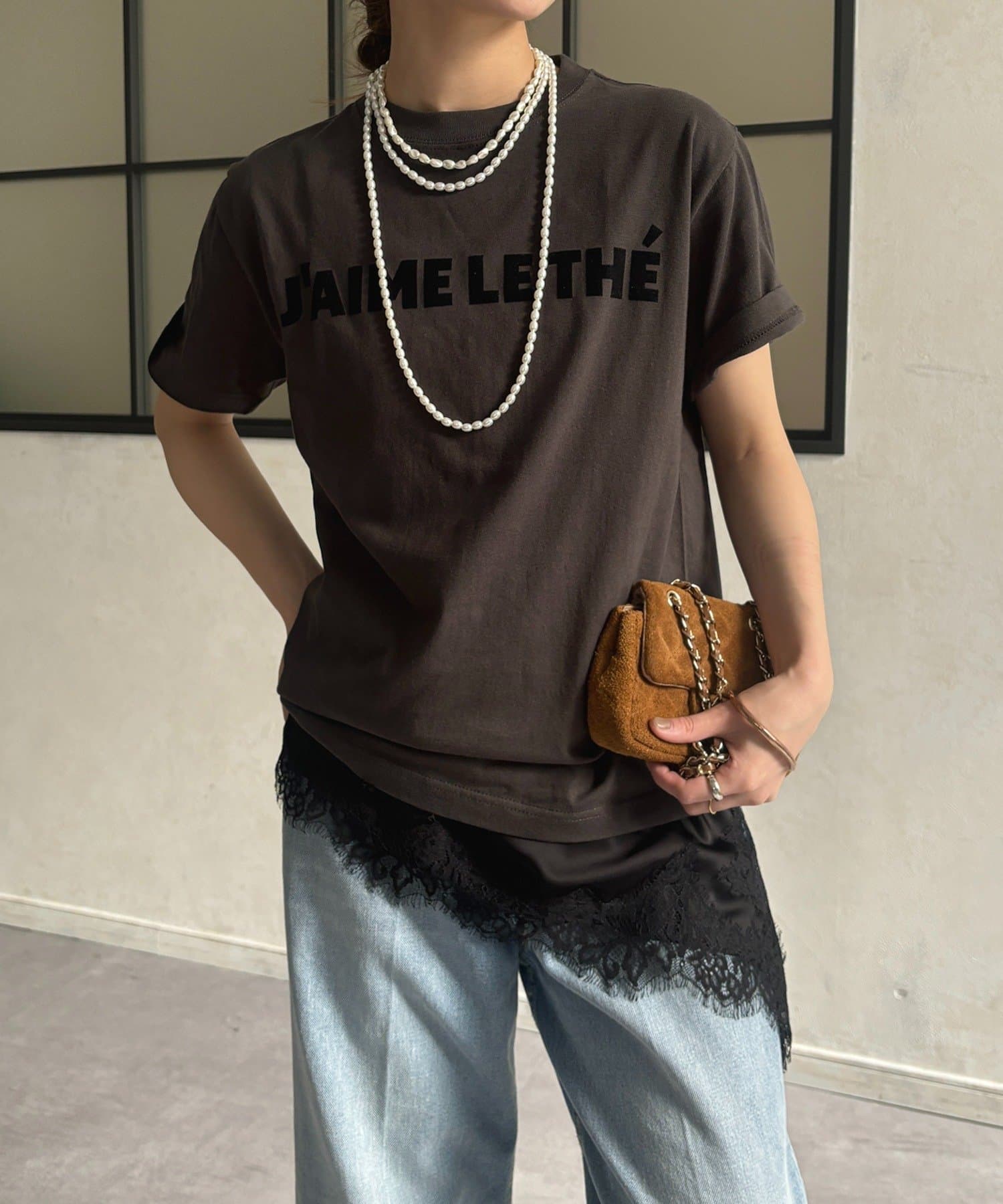 DOUDOU(ドゥドゥ) JAIMELETHEフロッキーロゴTEE