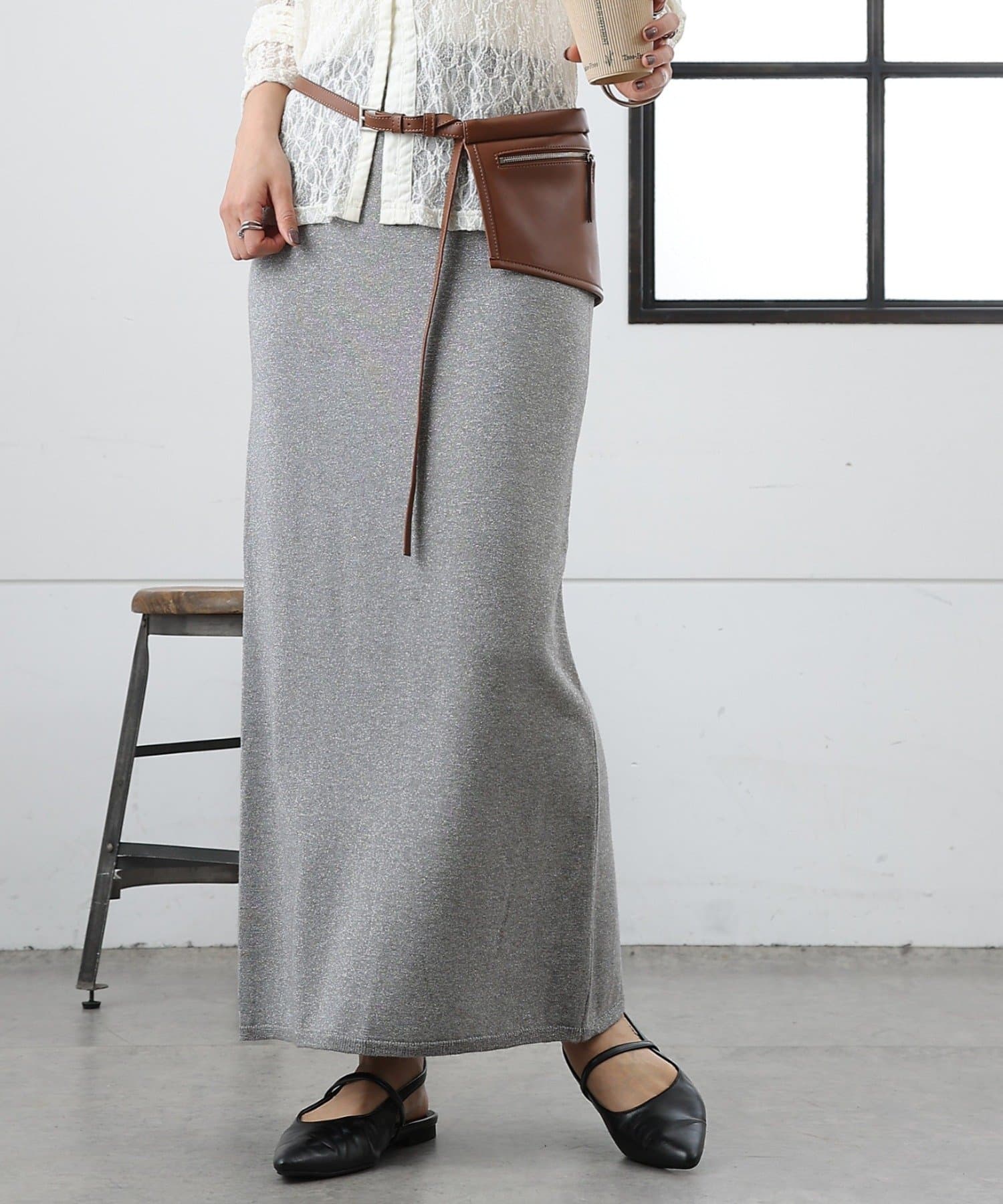 COLONY 2139(コロニー トゥーワンスリーナイン) 【セットアップ対応】ラメニットタイトスカート