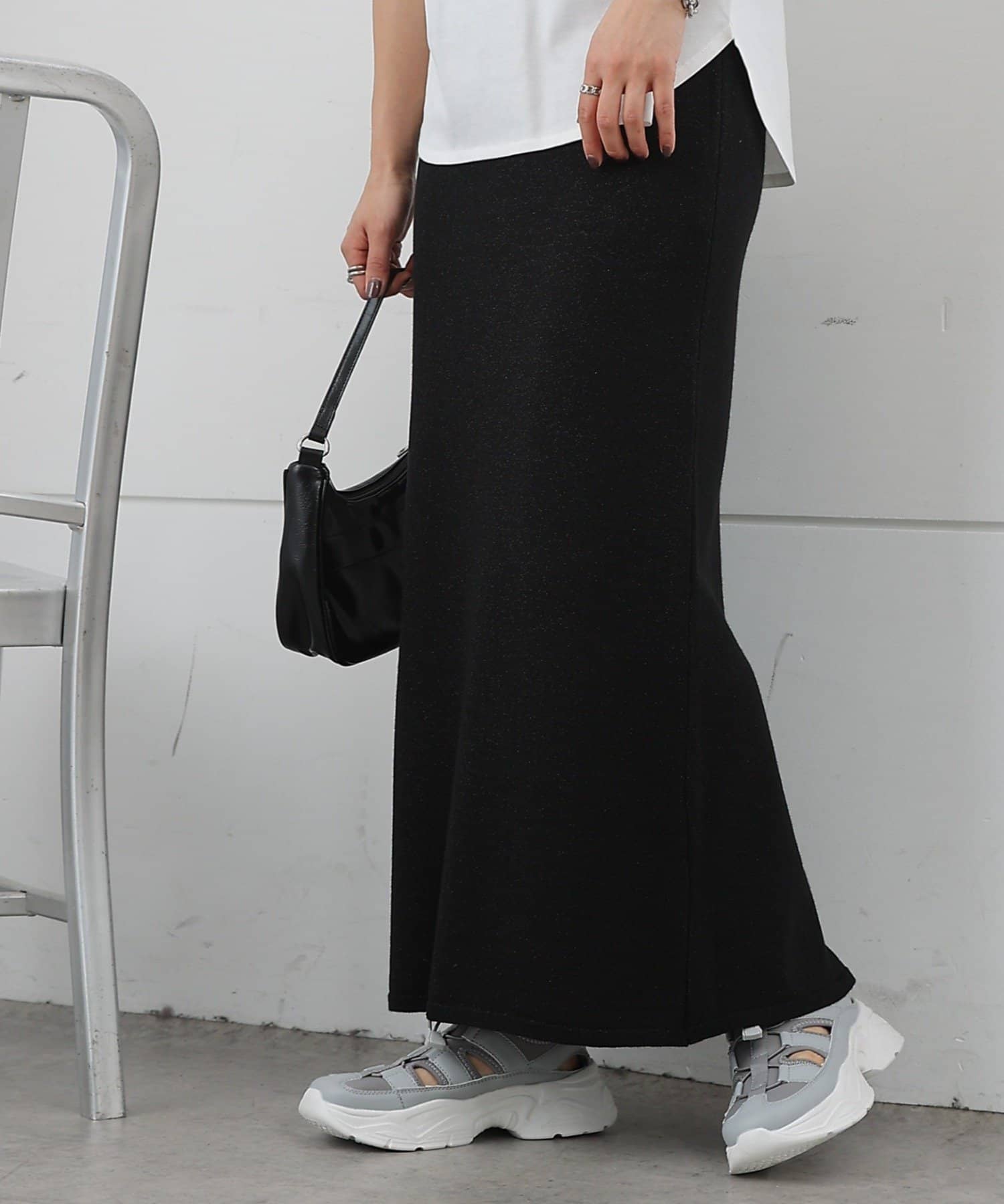 COLONY 2139(コロニー トゥーワンスリーナイン) 【セットアップ対応】ラメニットタイトスカート