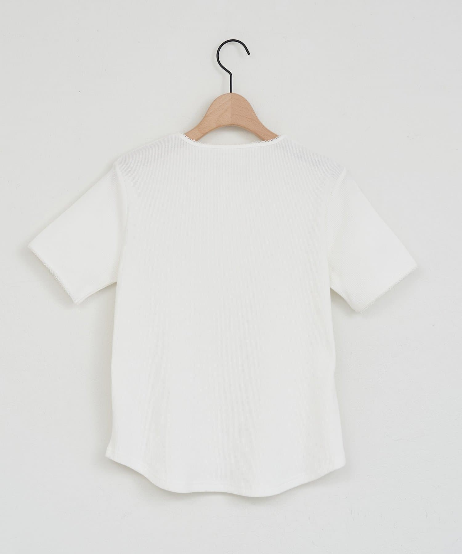 DISCOAT(ディスコート) 【WEB限定】ピコレース付ワッフルTシャツ