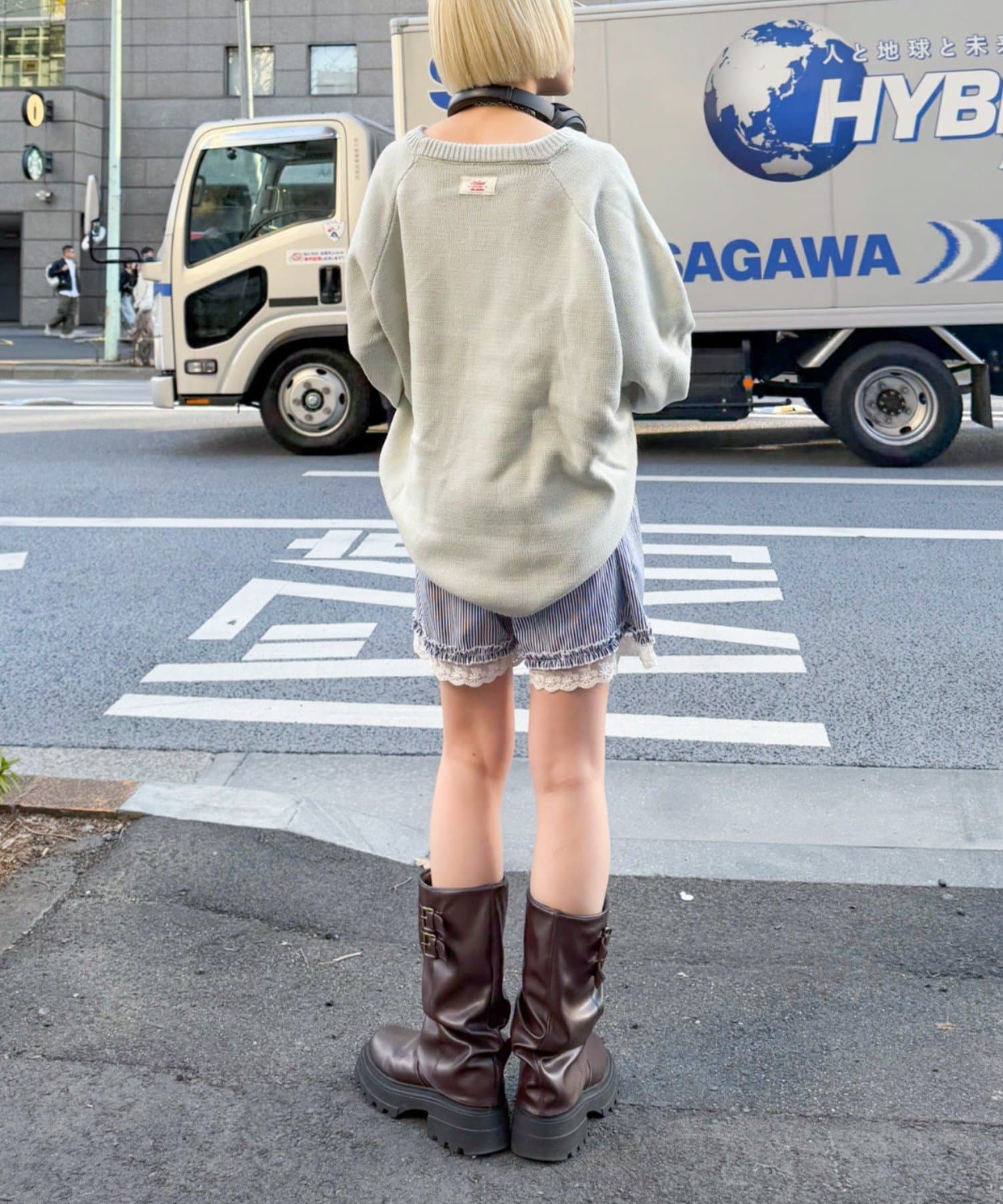 w closet(ダブルクローゼット) ストライプショートパンツ