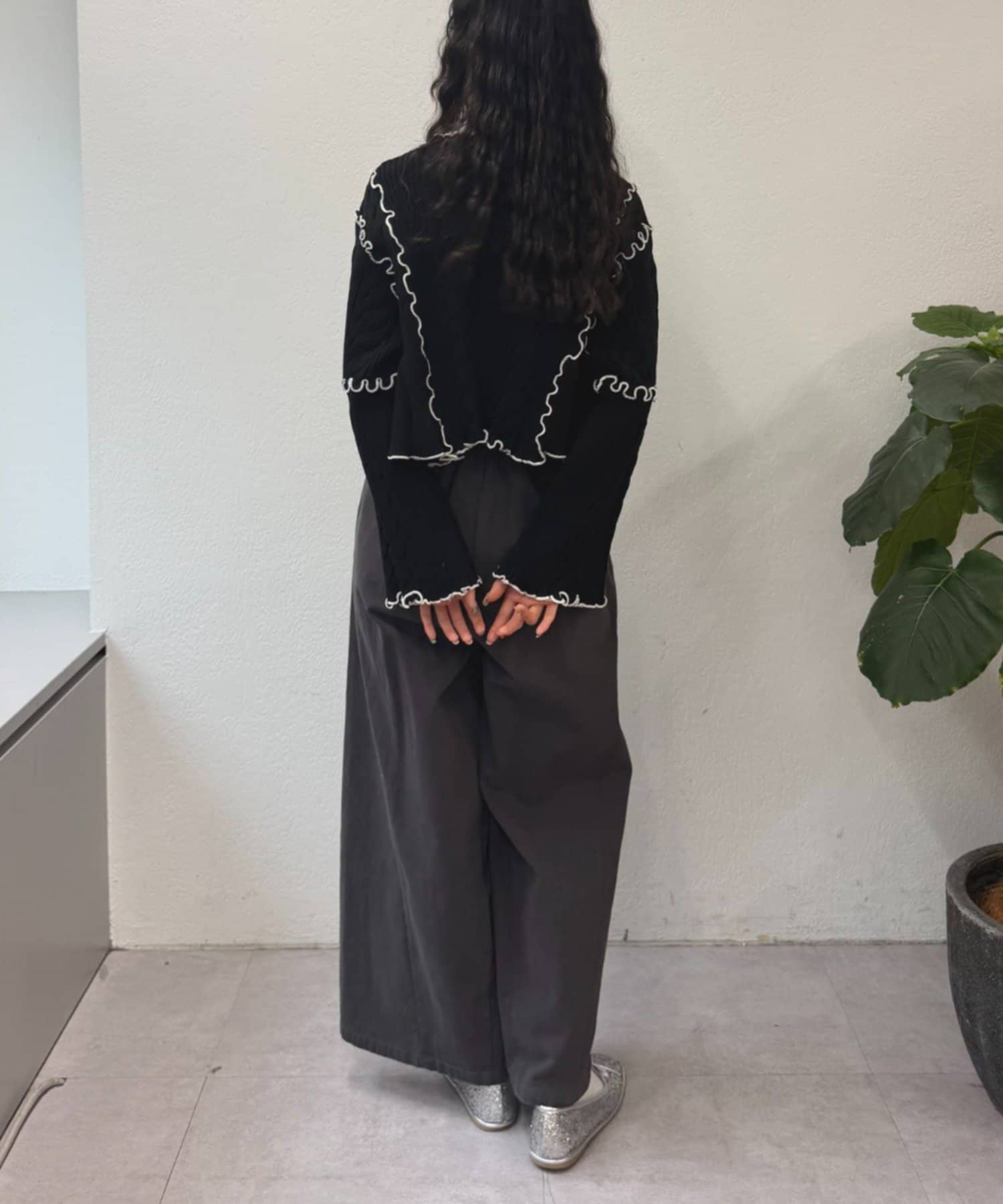 w closet(ダブルクローゼット) 【春素材で登場！】配色メロウケーブルカーディガン