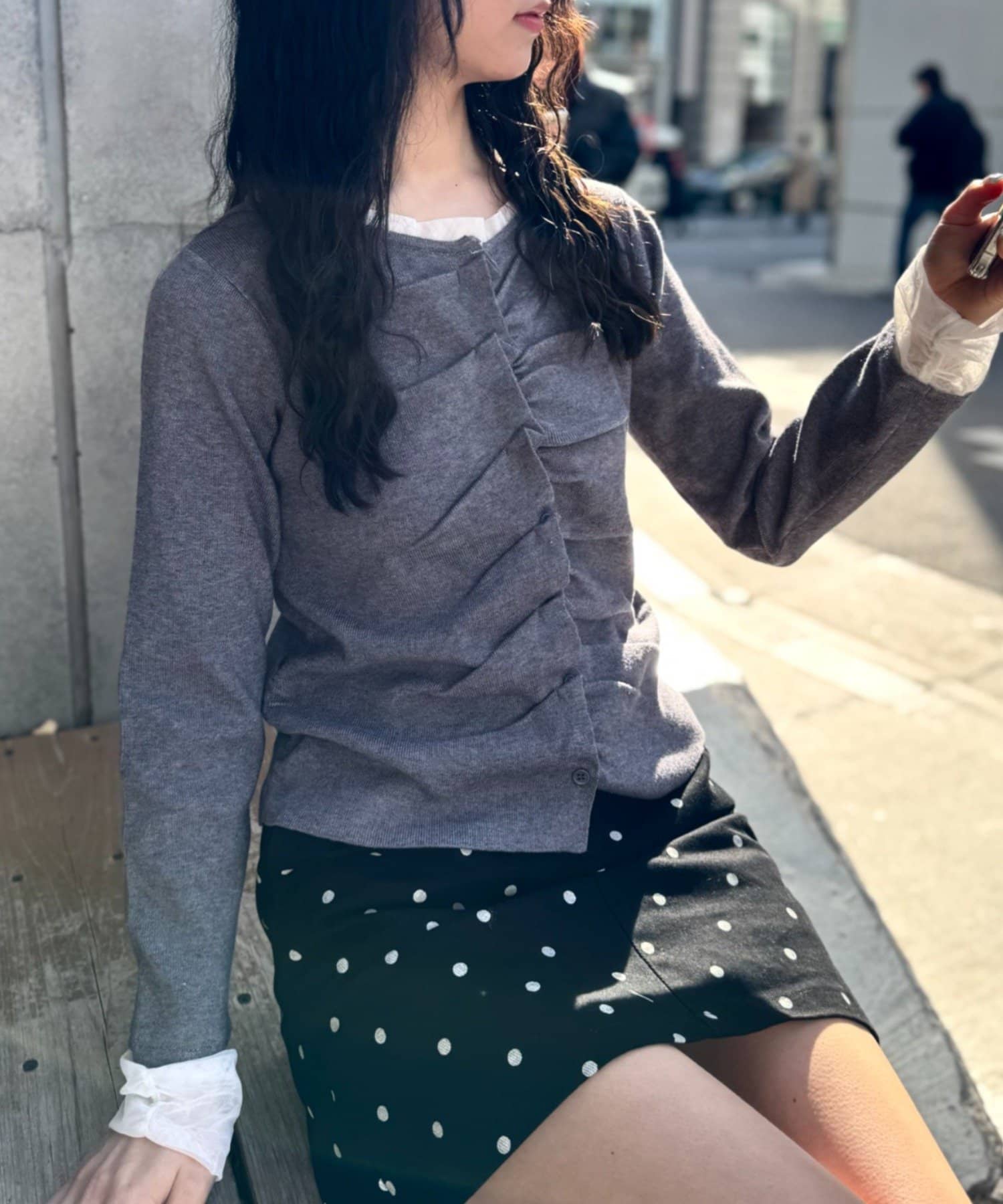 w closet(ダブルクローゼット) なみなみレイヤードカーディガン