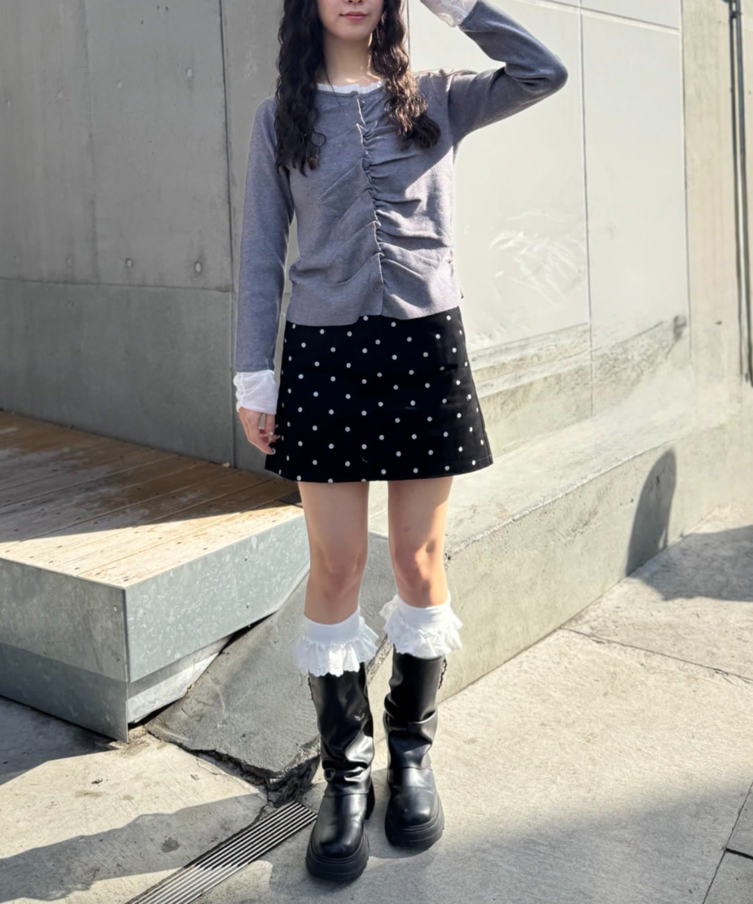 w closet(ダブルクローゼット) なみなみレイヤードカーディガン