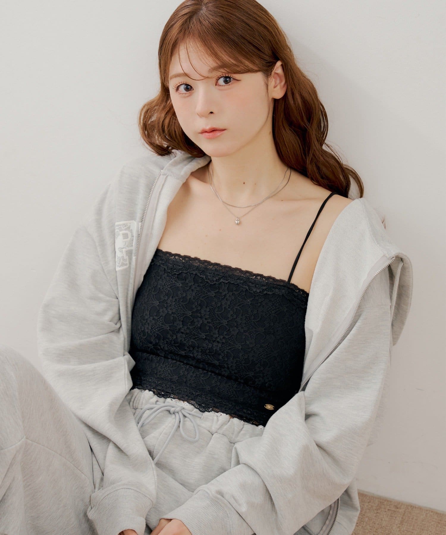 Chico(チコ) カップ付きレースベアチューブトップ