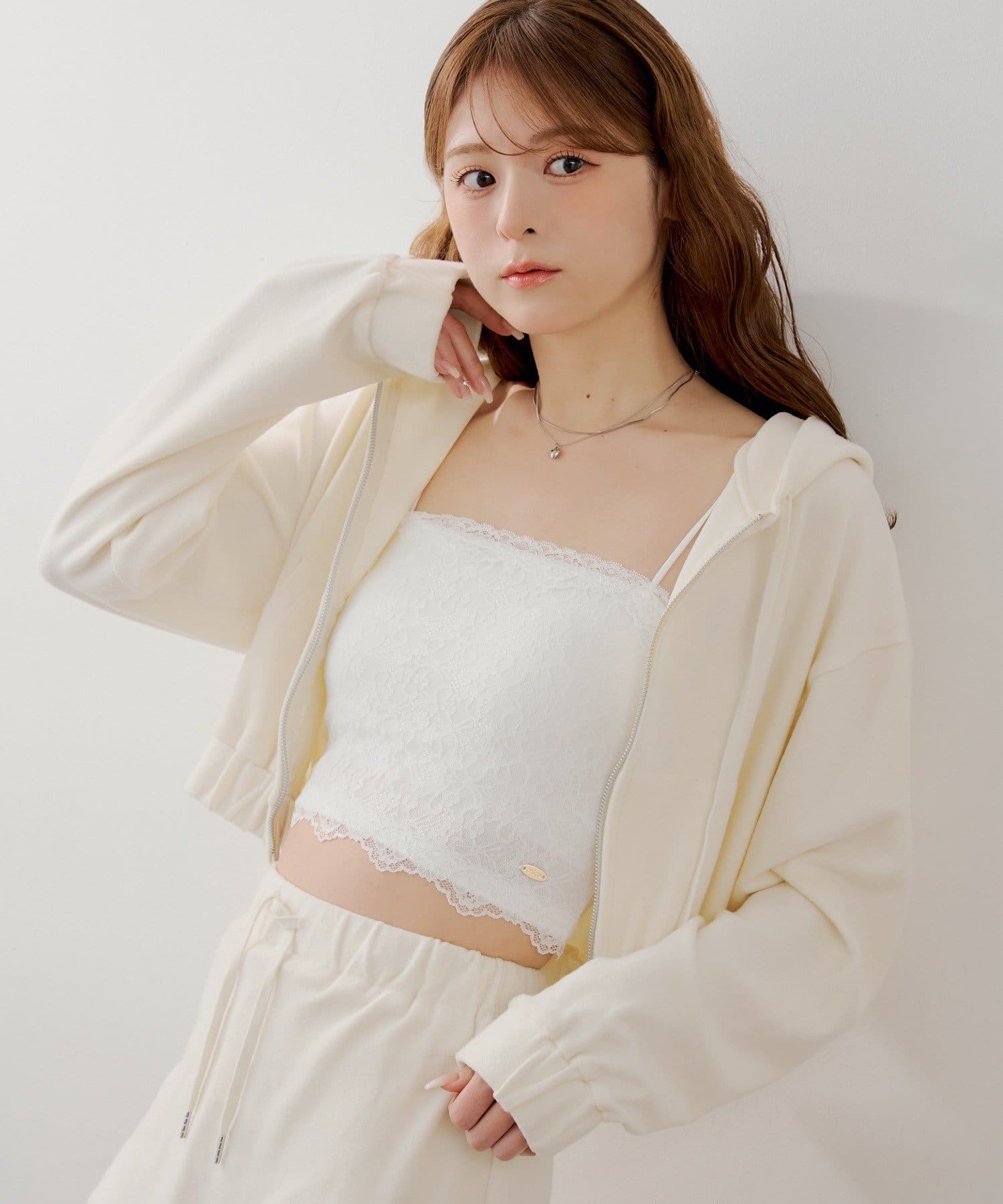 Chico(チコ) カップ付きレースベアチューブトップ