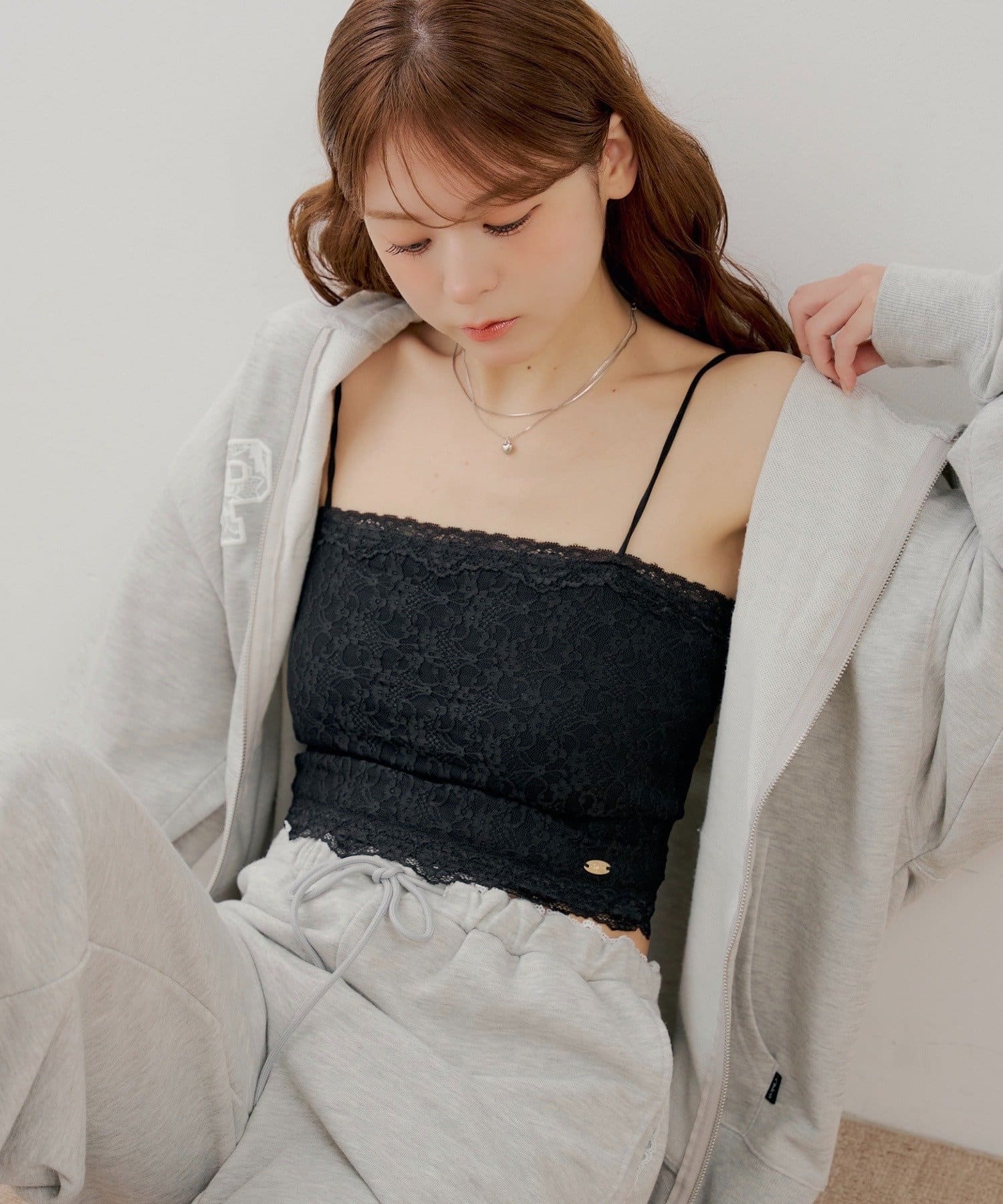 Chico(チコ) カップ付きレースベアチューブトップ