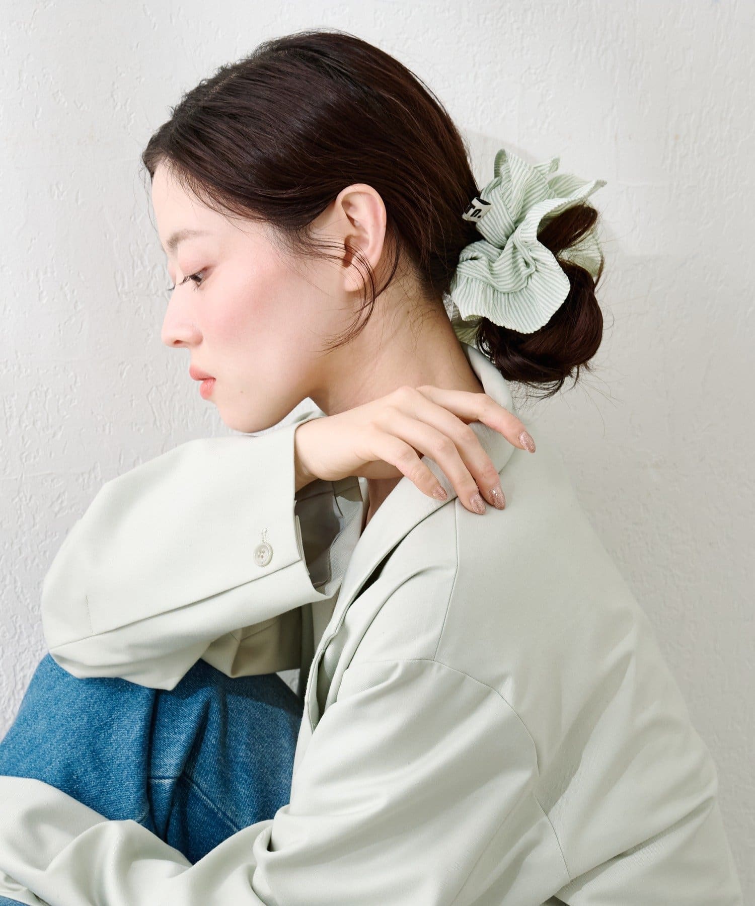 Kastane(カスタネ) 【fiw.】ストライプフリルシュシュ