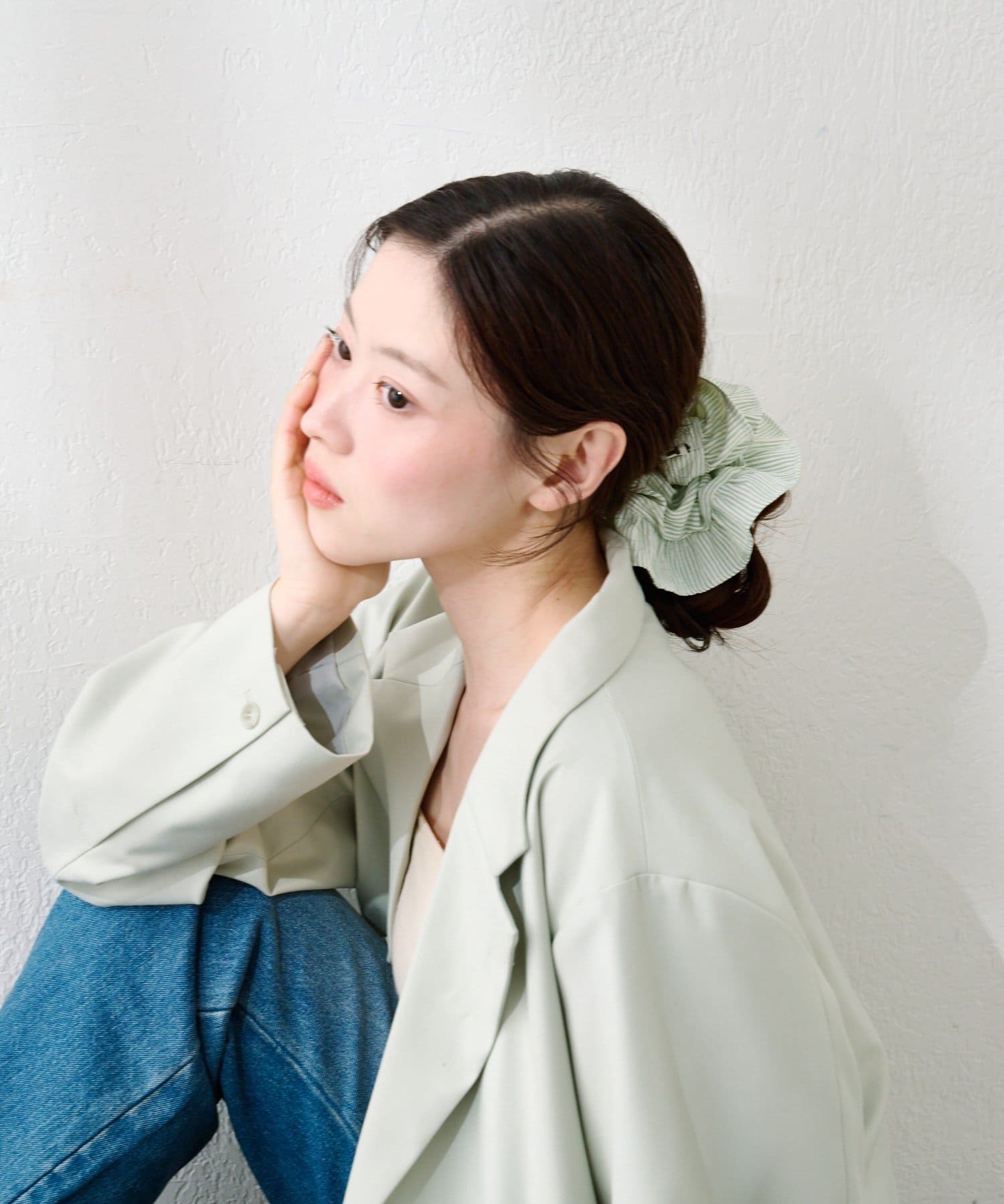 Kastane(カスタネ) 【fiw.】ストライプフリルシュシュ