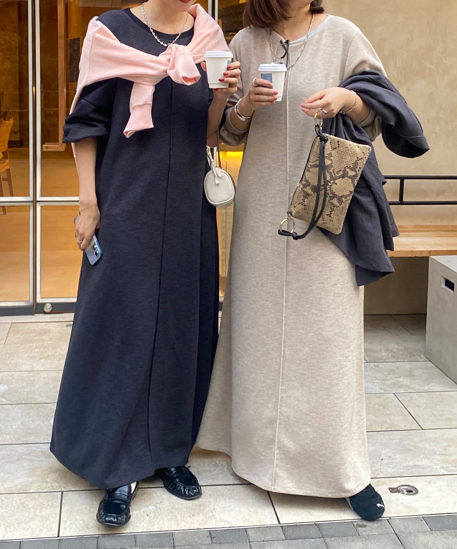 DOUDOU(ドゥドゥ) 【インフルエンサーSAKURA企画】リネンライクエアリー袖切替ワンピース