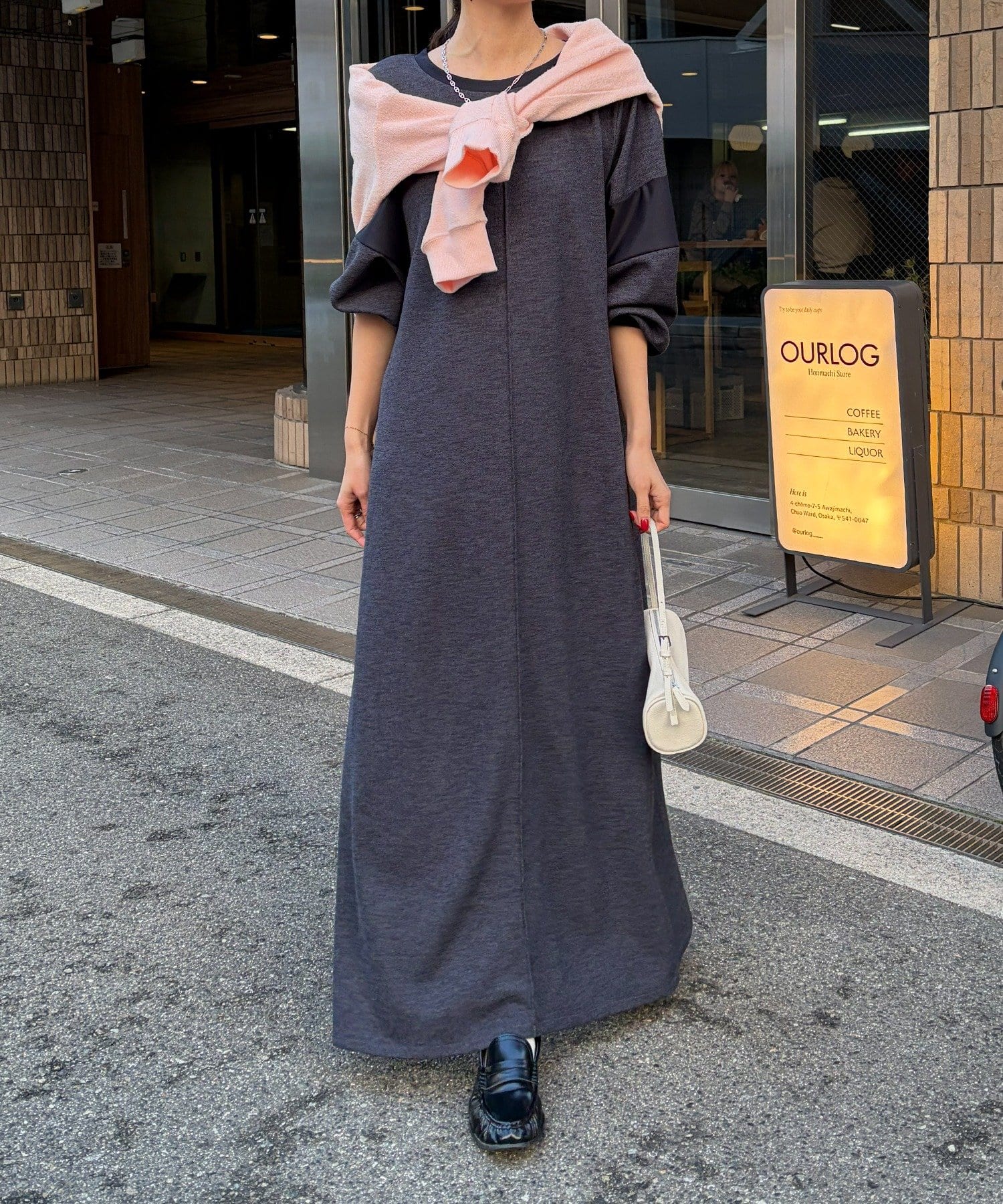 DOUDOU(ドゥドゥ) 【インフルエンサーSAKURA企画】リネンライクエアリー袖切替ワンピース