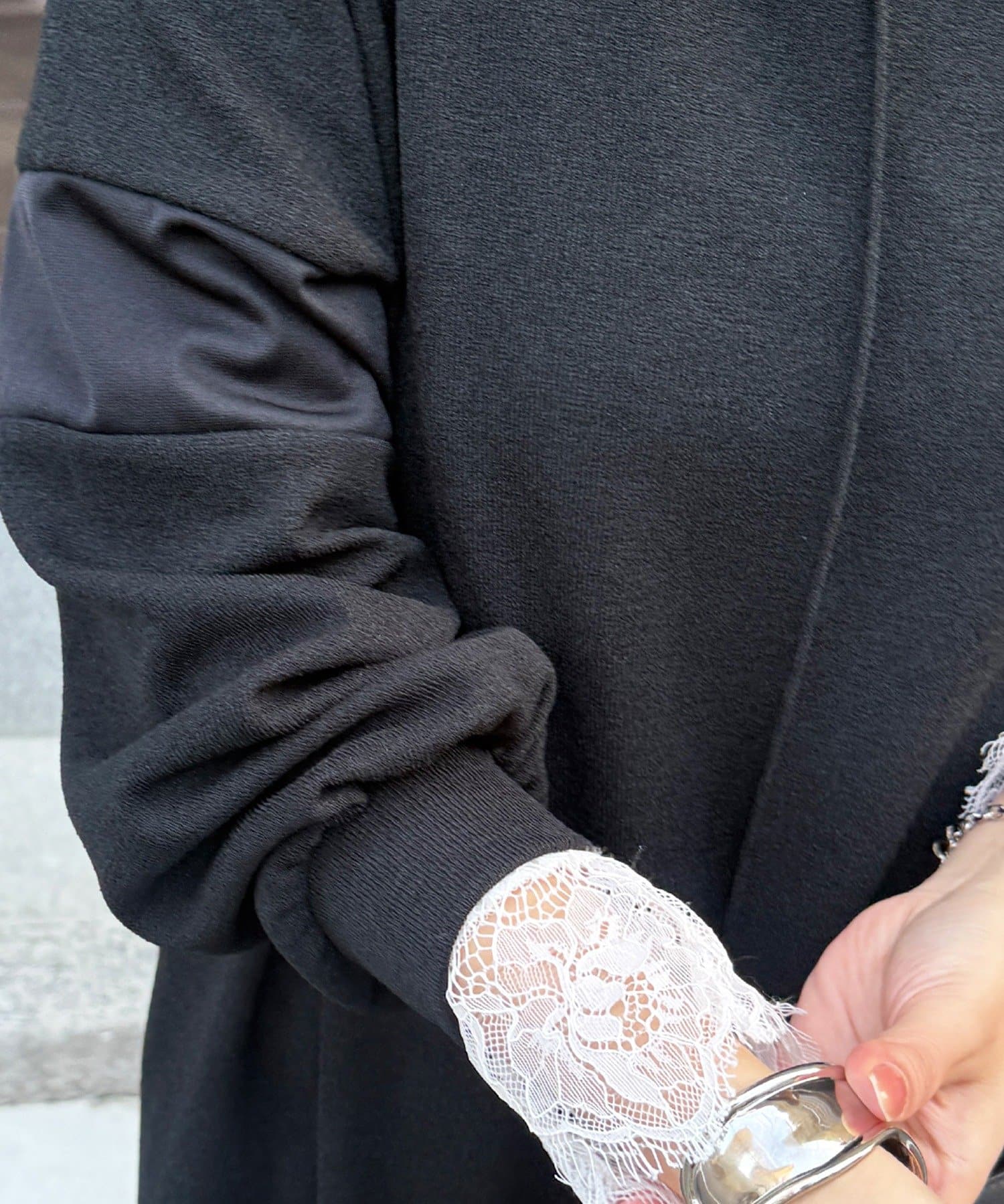 DOUDOU(ドゥドゥ) 【インフルエンサーSAKURA企画】リネンライクエアリー袖切替ワンピース