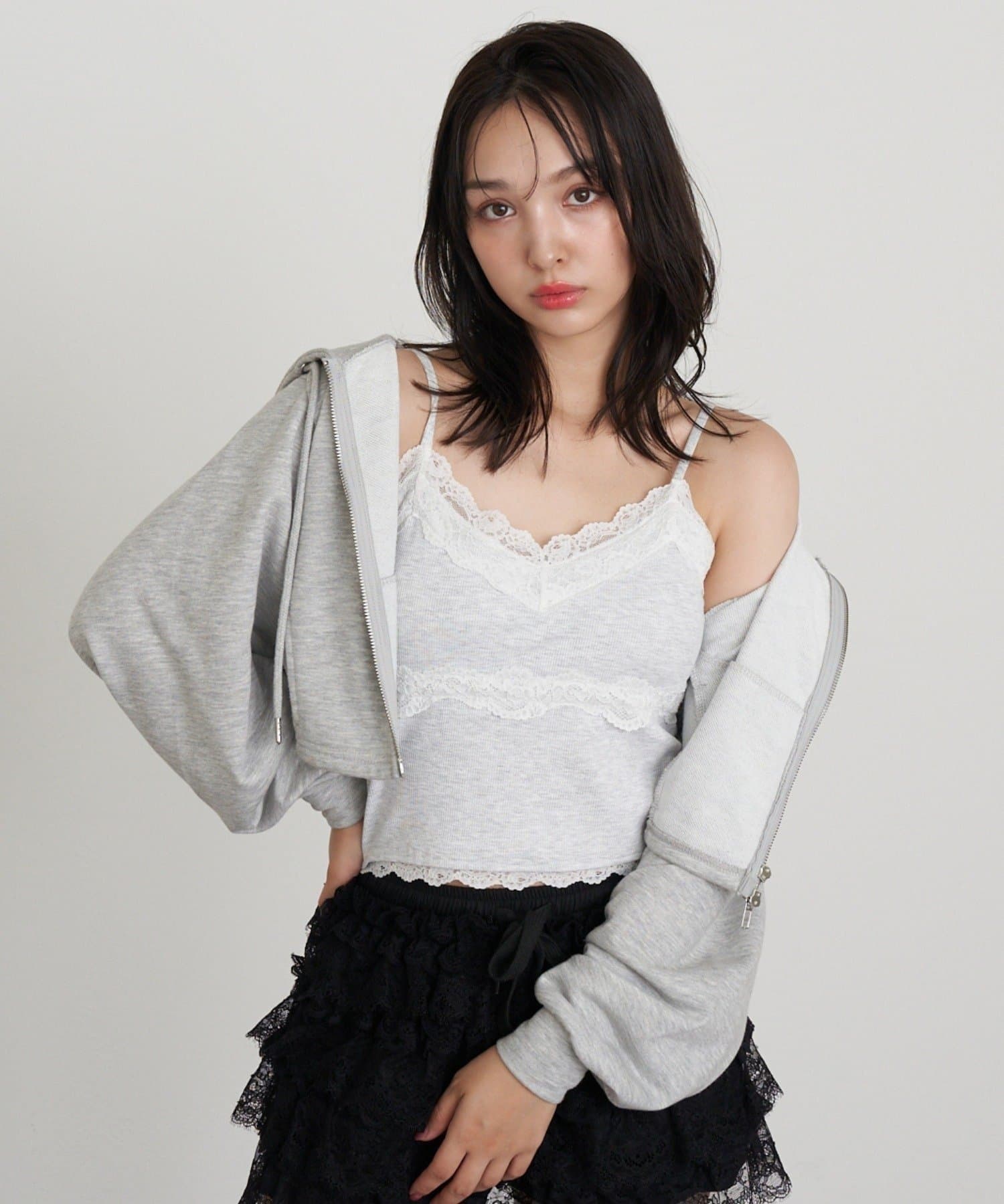 RAY CASSIN(レイカズン) パット付レースキャミ