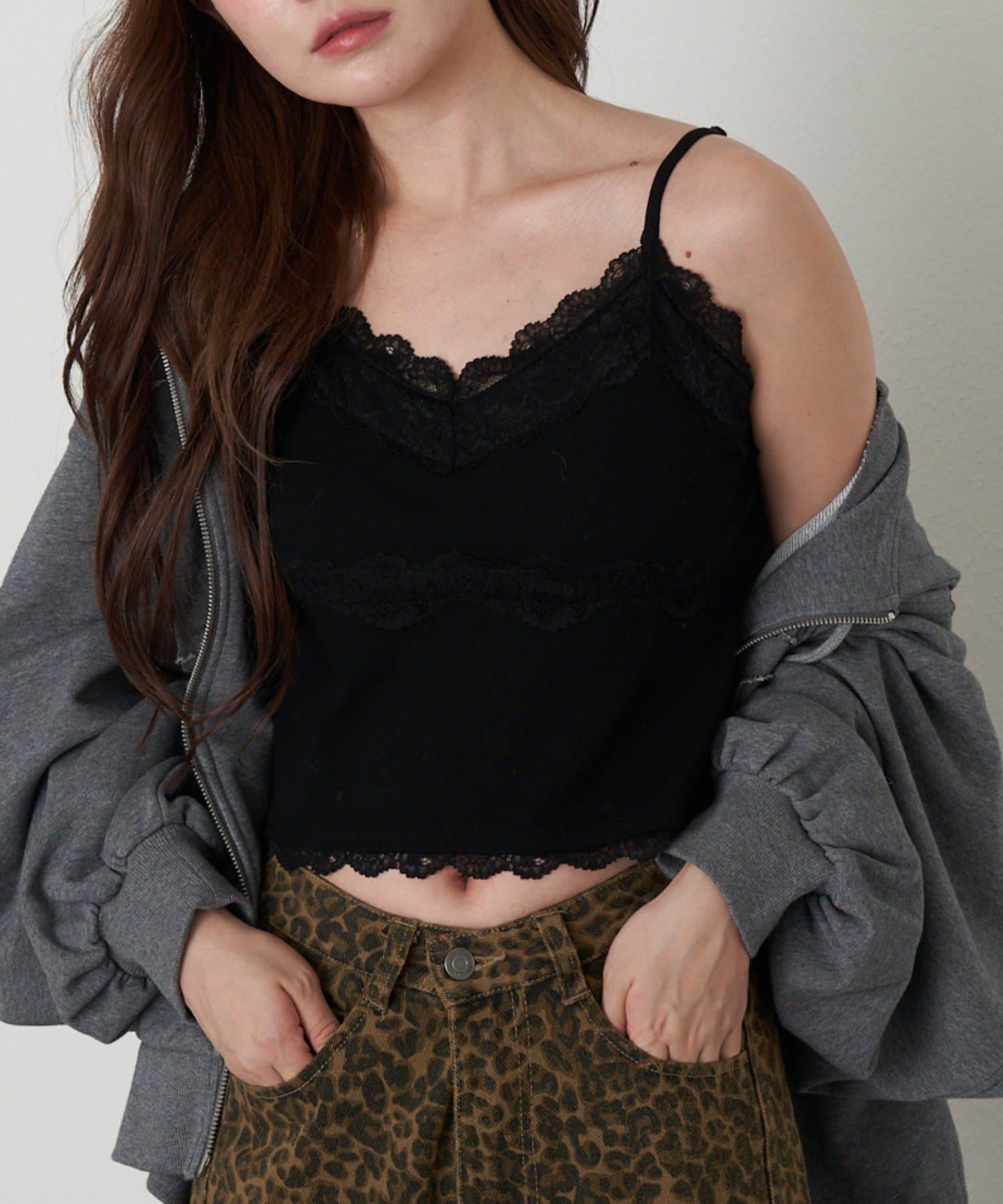 RAY CASSIN(レイカズン) パット付レースキャミ