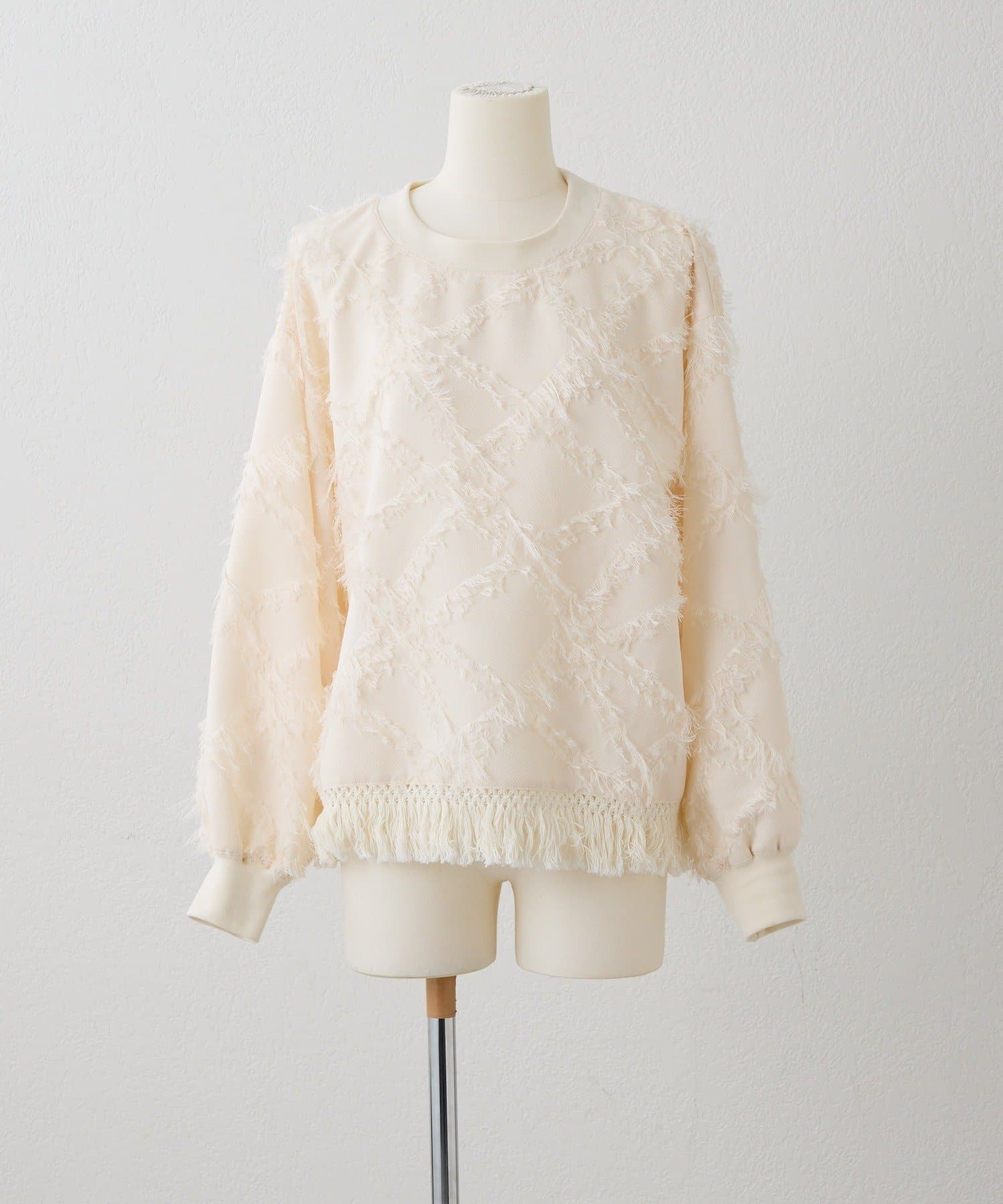 ear PAPILLONNER(イア パピヨネ) 裾タッセルトップススプリング【SUM1 STYLE1(スミスタイル)】