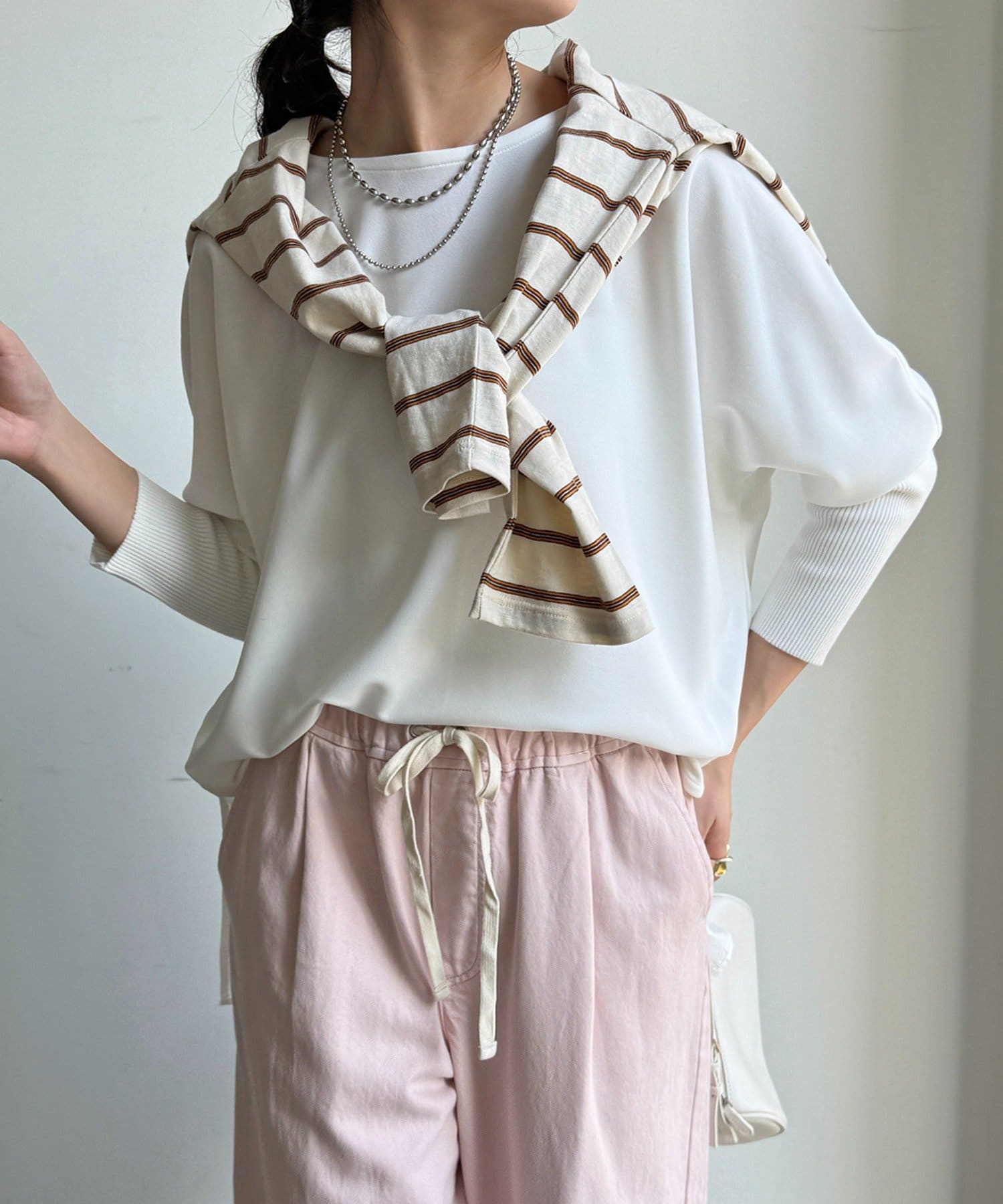 DOUDOU(ドゥドゥ) ジョーゼットドッキングプルオーバー