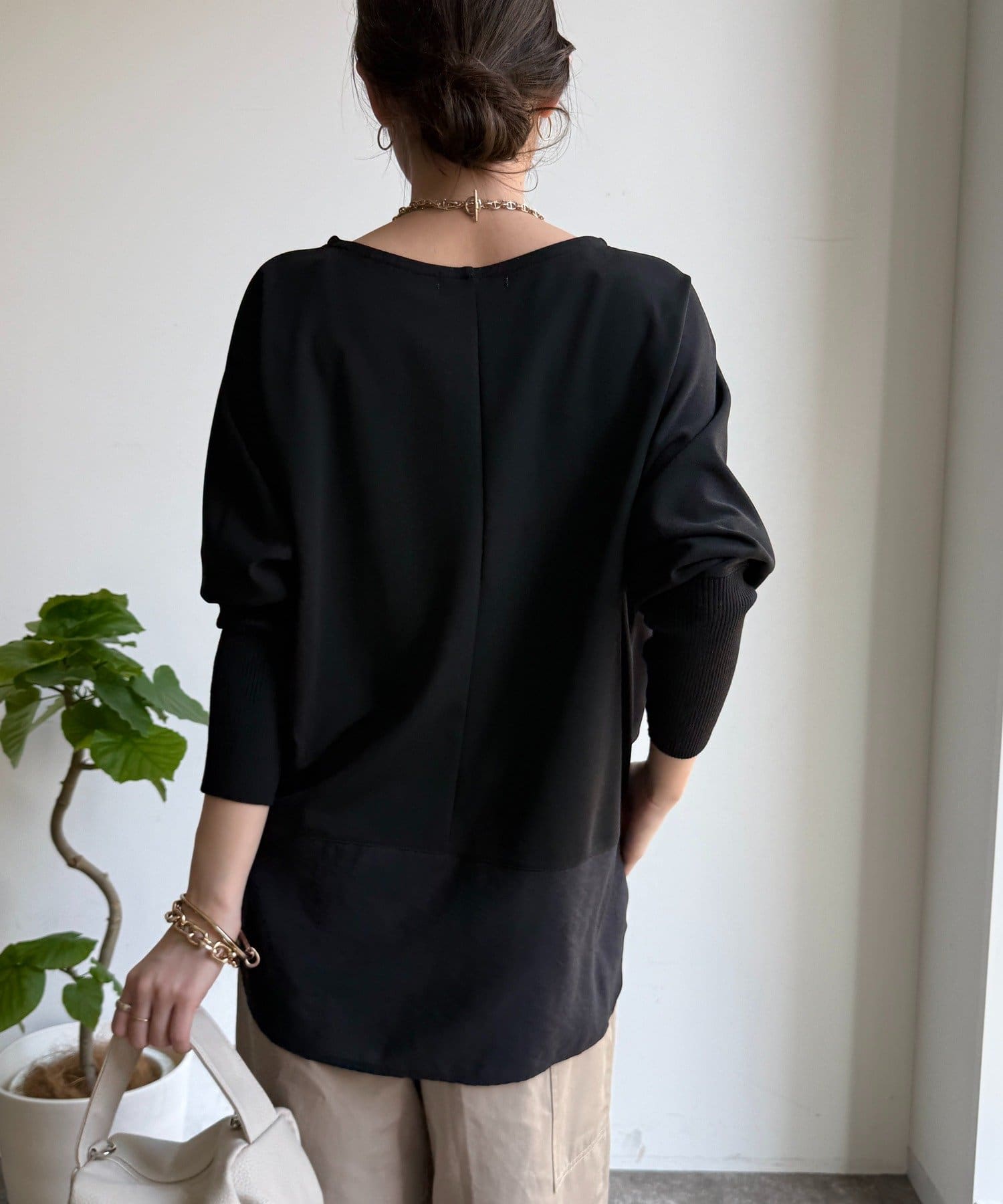 DOUDOU(ドゥドゥ) ジョーゼットドッキングプルオーバー