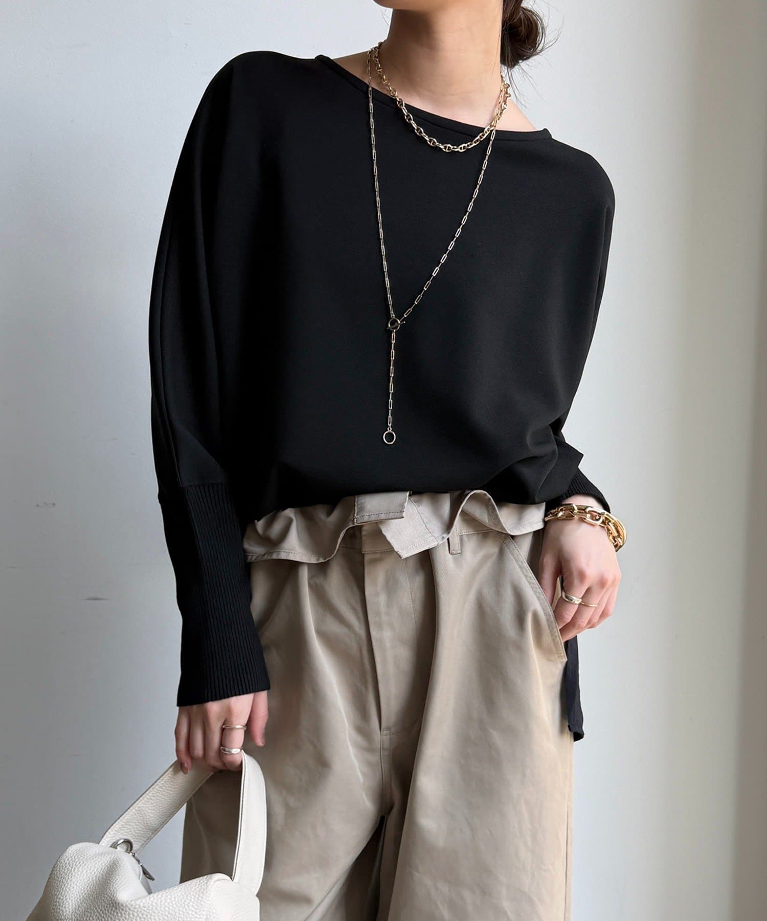 DOUDOU(ドゥドゥ) ジョーゼットドッキングプルオーバー