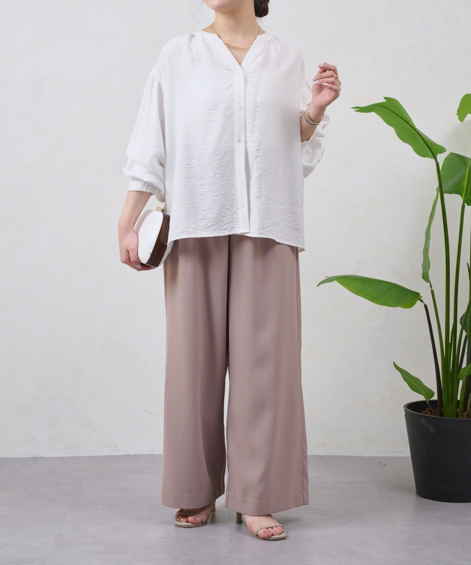 Jena　espace merveilleux(ジェナ　エスパスメルヴェイユ) ジョーゼットキャタピラーパンツ