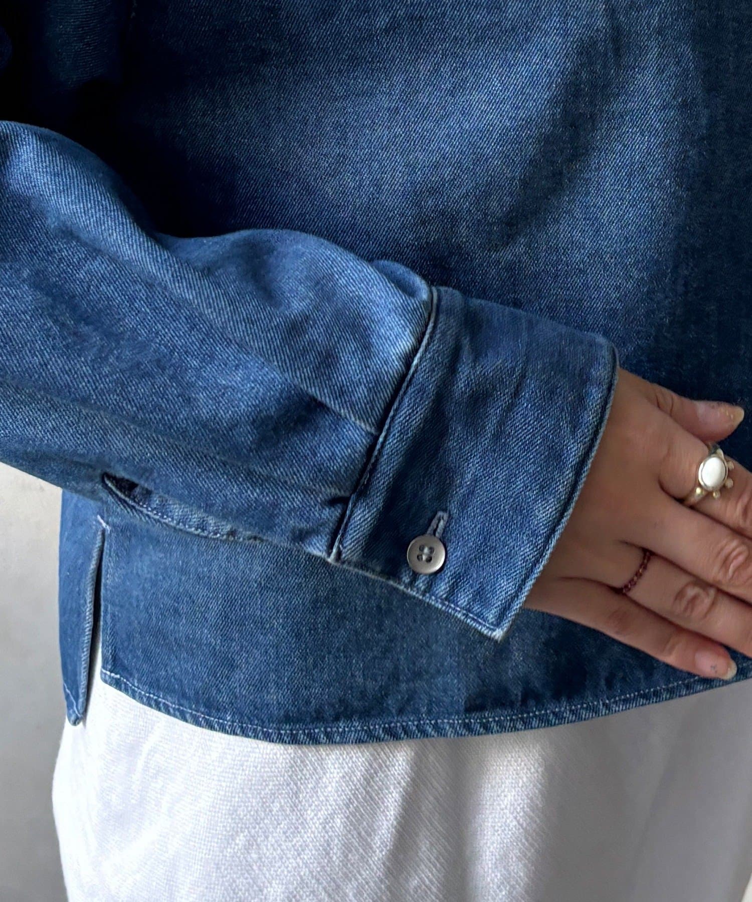 DOUDOU(ドゥドゥ) 【インフルエンサーOKOCHI企画】スキッパーデニムシャツ