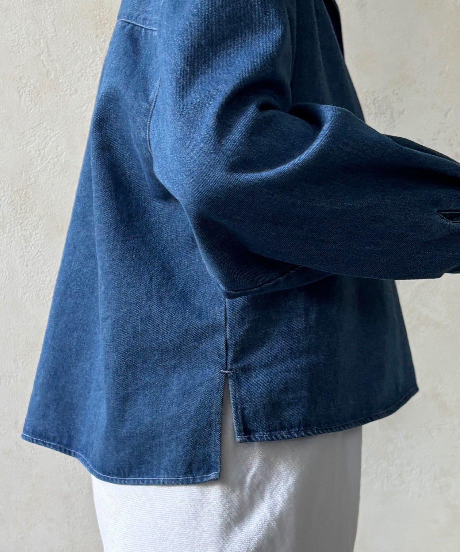 DOUDOU(ドゥドゥ) 【インフルエンサーOKOCHI企画】スキッパーデニムシャツ