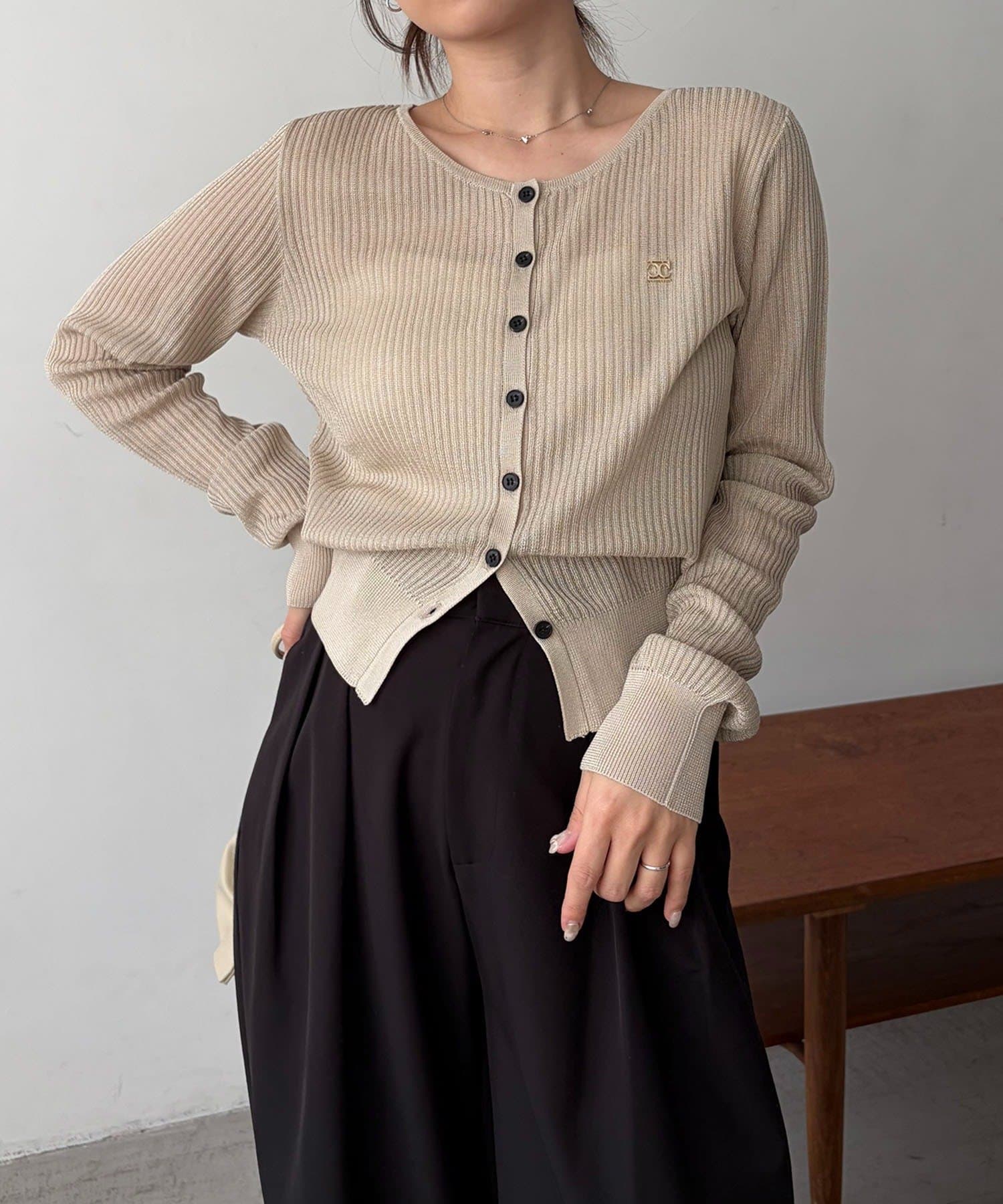 CAPRICIEUX LE'MAGE(カプリシュレマージュ) シアーリブカーディガン