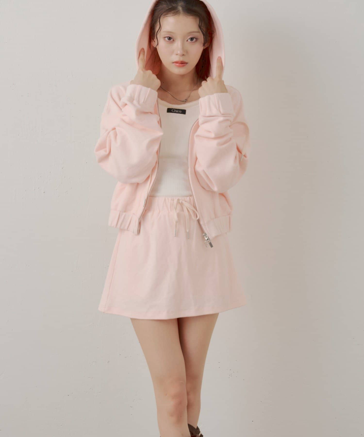 Chico(チコ) 【セットアップ対応】バックロゴタイトミニスカート