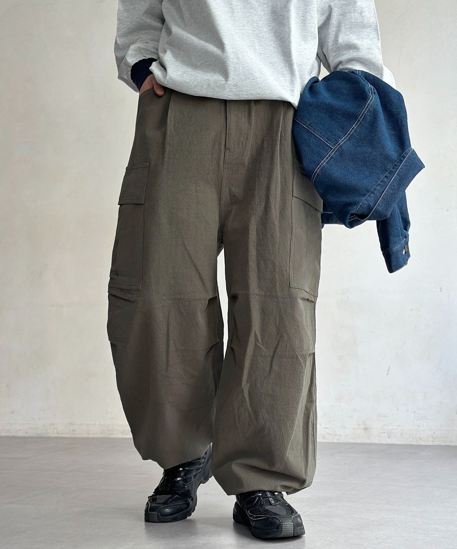 CPCM(シーピーシーエム) 綿麻イージーカーゴパンツ