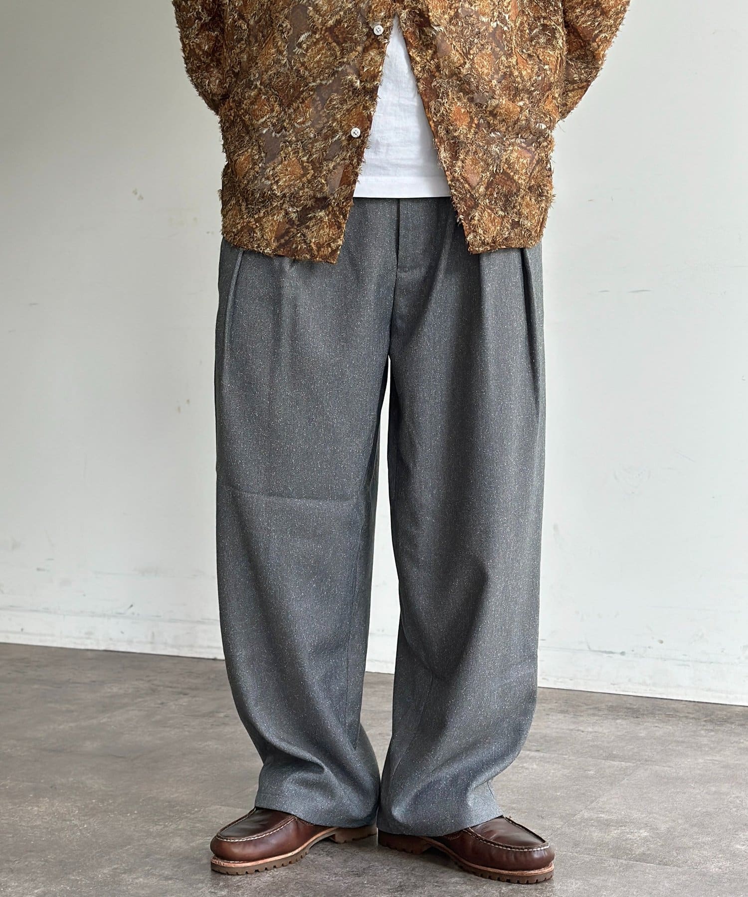 CPCM(シーピーシーエム) 2タックサマーツイードトラウザー