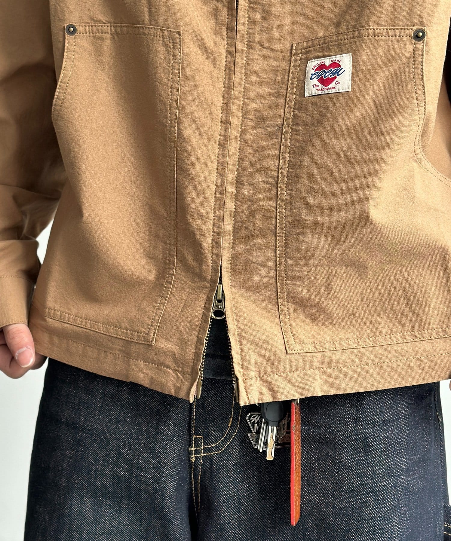 CPCM(シーピーシーエム) 缶バッジ付きライトワークジャケット