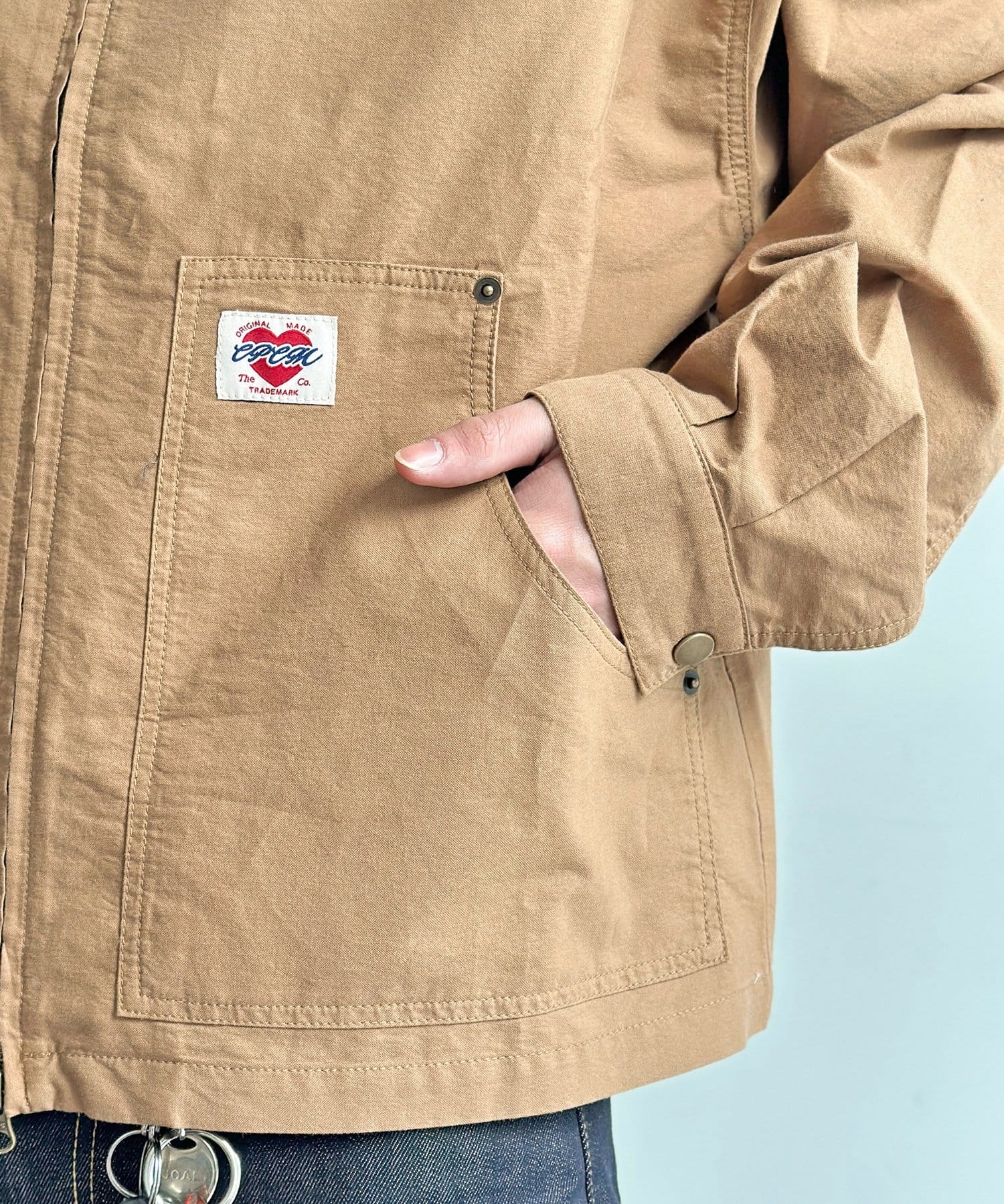 CPCM(シーピーシーエム) 缶バッジ付きライトワークジャケット