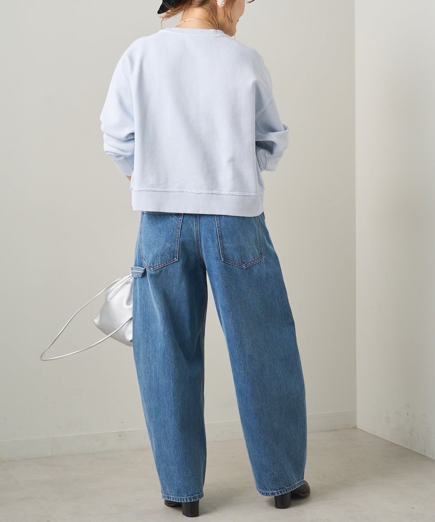 PUAL CE CIN(ピュアルセシン) ロゴ刺繍ショートスウェット