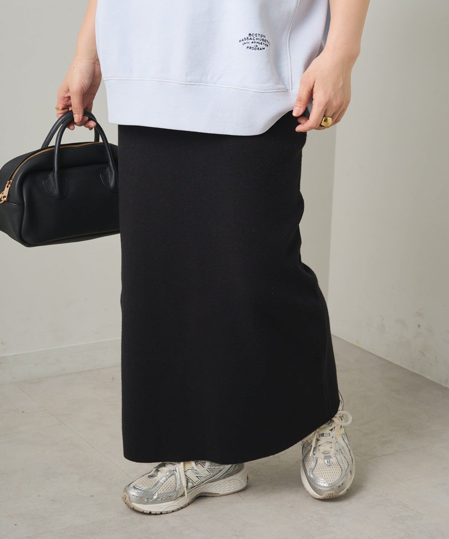 PUAL CE CIN(ピュアルセシン) 総針ニットナロースカート