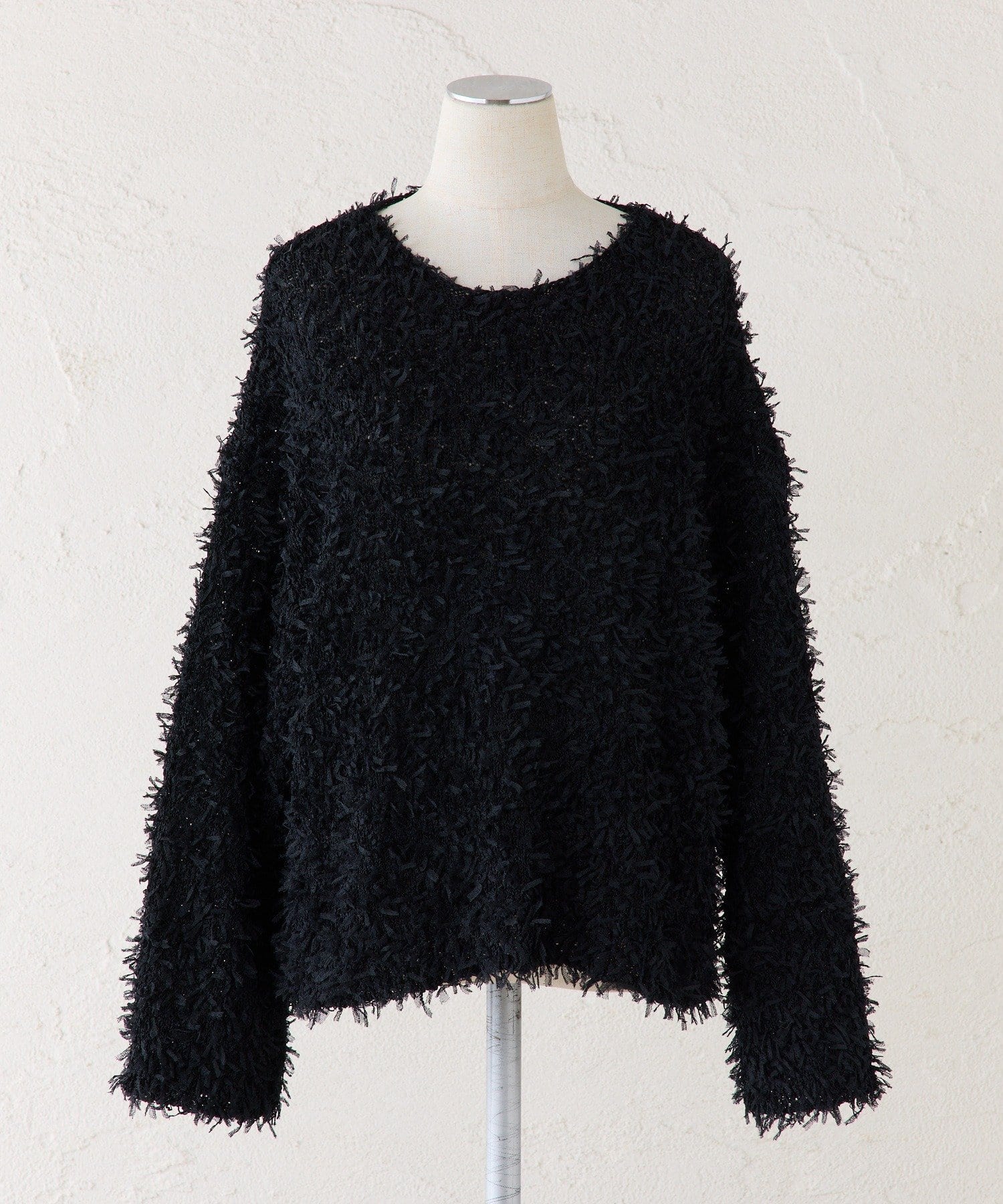 PUAL CE CIN(ピュアルセシン) リボンヤーンニットプルオーバー