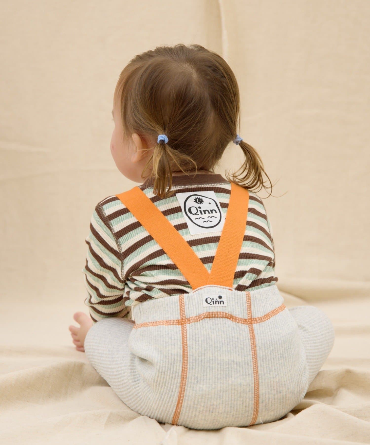 CIAOPANIC TYPY(チャオパニックティピー) 【BABY】【Qinn】配色サス付きリブパンツ：80cm