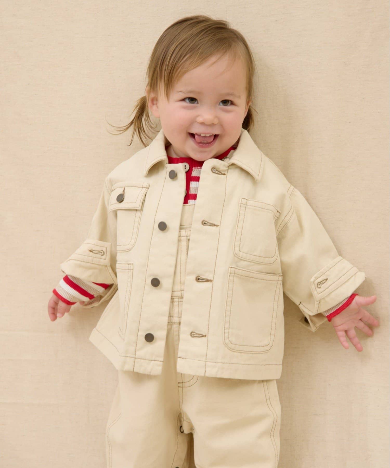 CIAOPANIC TYPY(チャオパニックティピー) 【BABY】【Qinn】ムジ柄ダックカバーオール：80～100cm