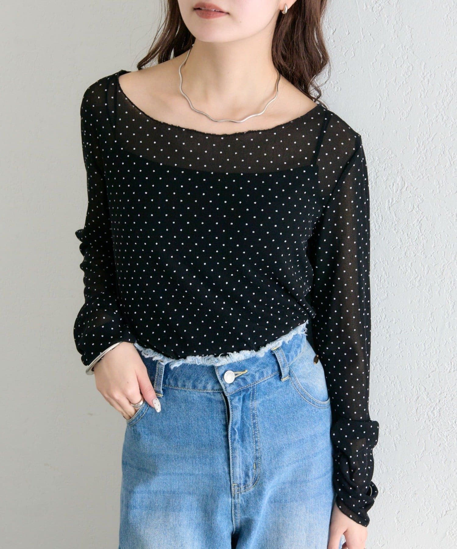 mystic(ミスティック) バックシャンドットチュールロンT