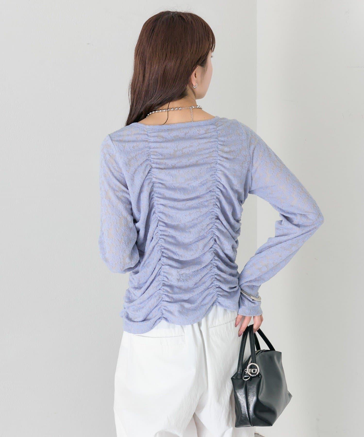 mystic(ミスティック) シャーリングレースカーディガン