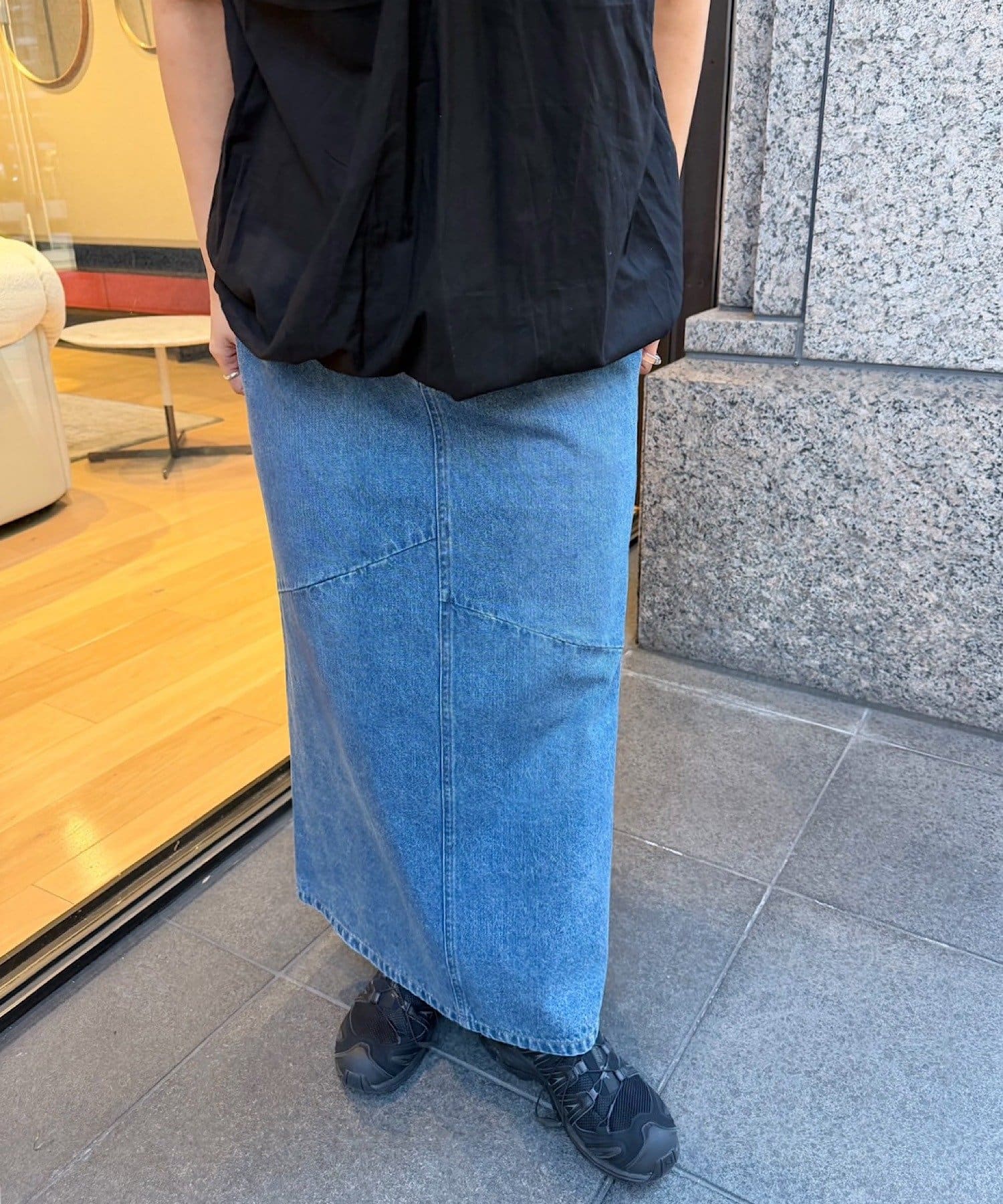 Kastane(カスタネ) 【S.Mサイズ展開】B デニムパッチワークロングスカート