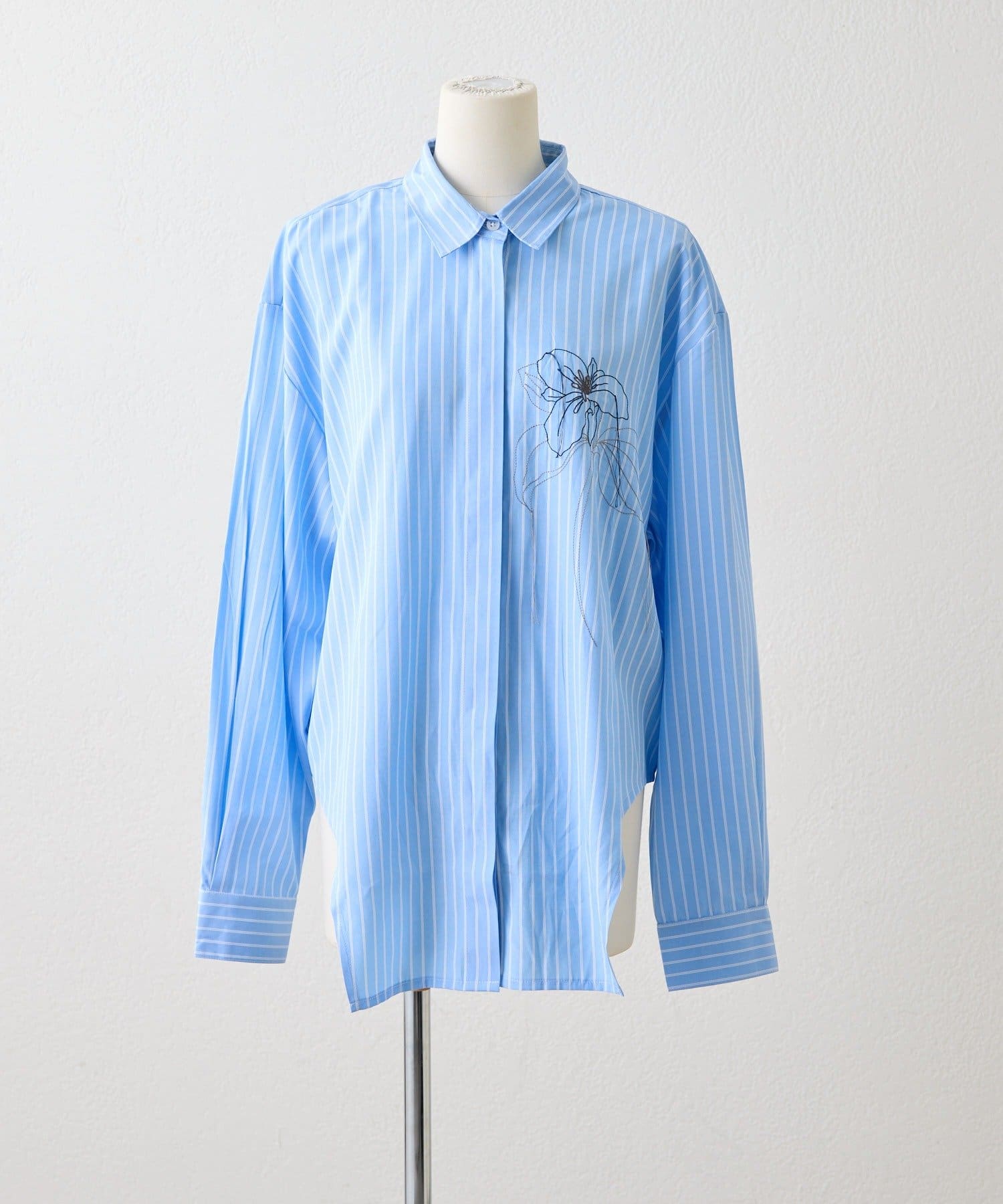 ear PAPILLONNER(イア パピヨネ) ハイカット花刺しゅうシャツ【SUM1 STYLE(スミスタイル)】