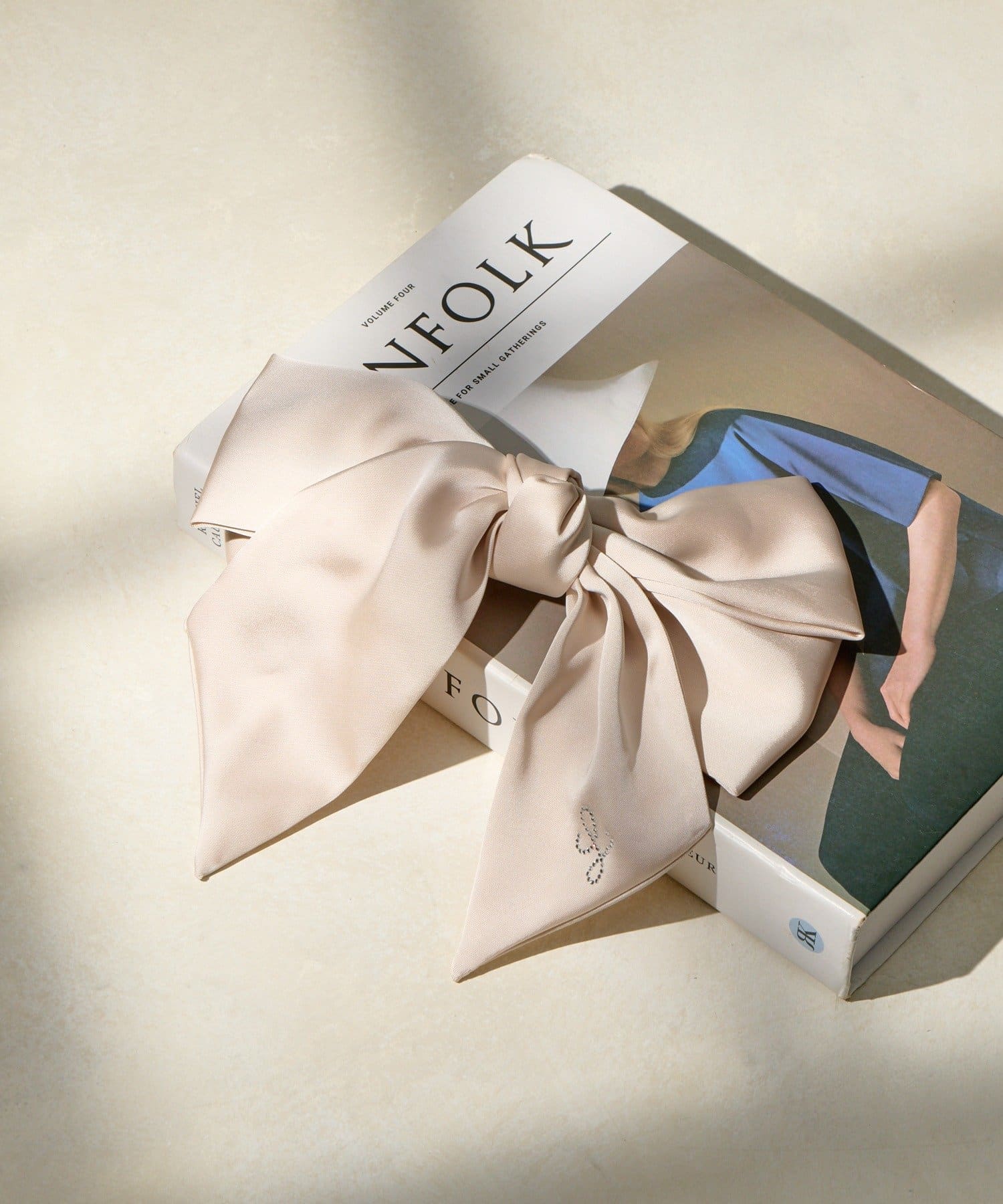 Lattice(ラティス) ロゴ入りサテンリボンバレッタ