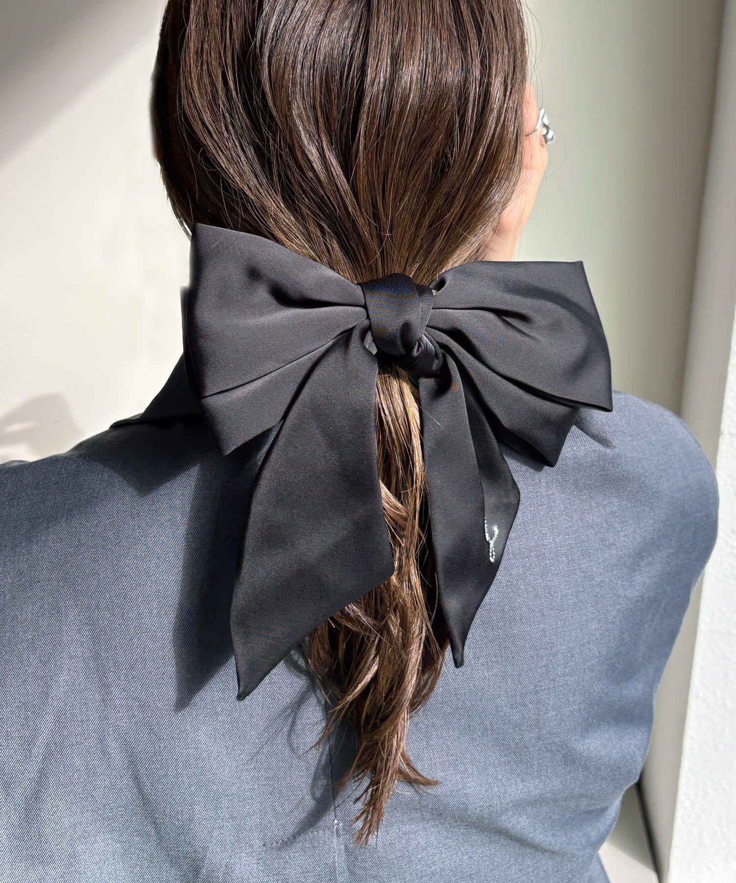 Lattice(ラティス) ロゴ入りサテンリボンバレッタ