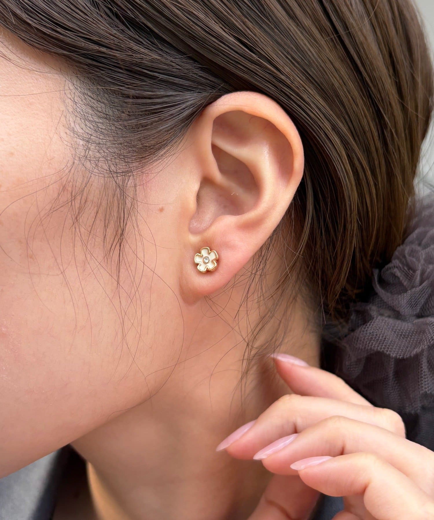 Lattice(ラティス) フラワーマグネットピアス