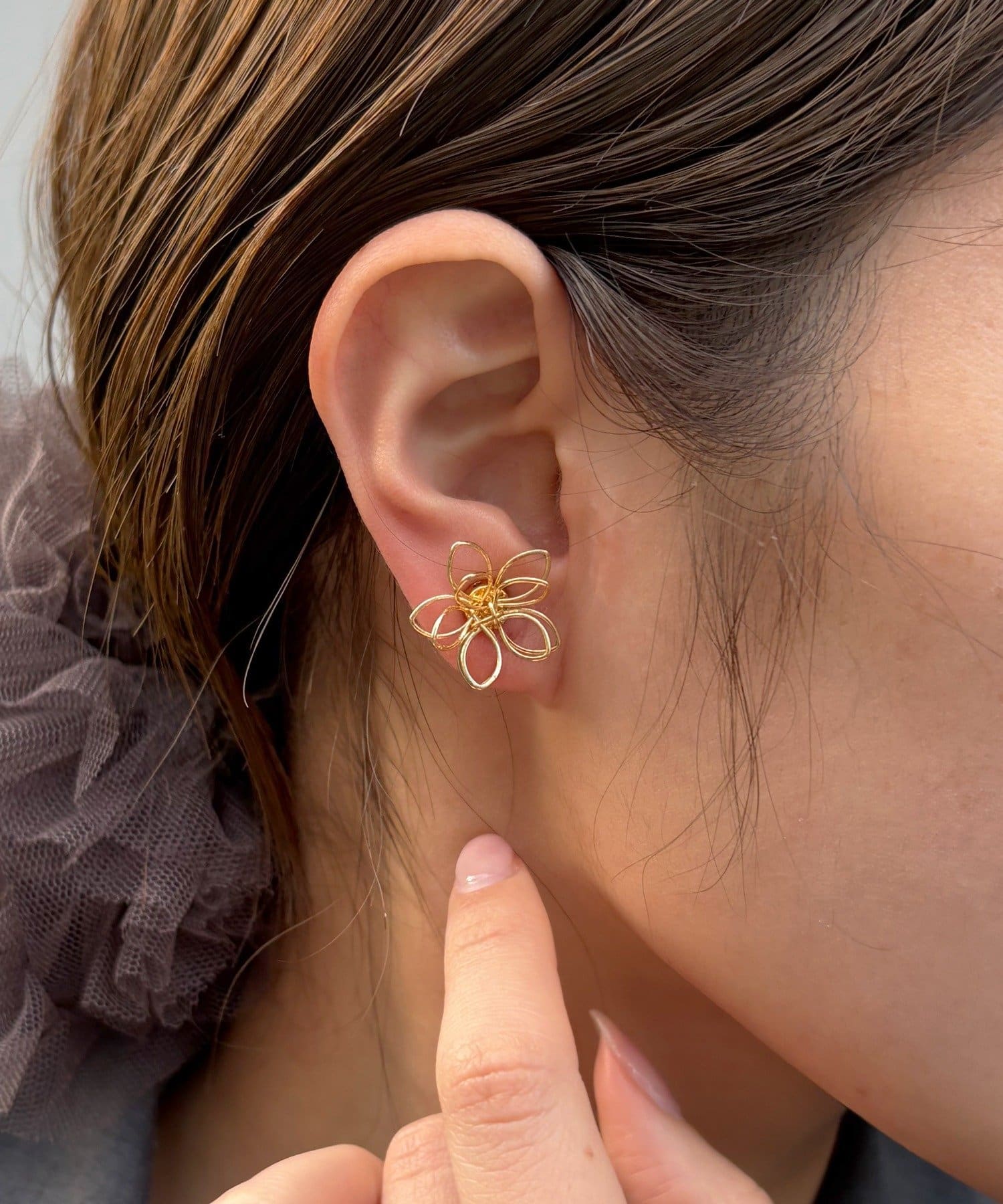 Lattice(ラティス) フラワーマグネットピアス