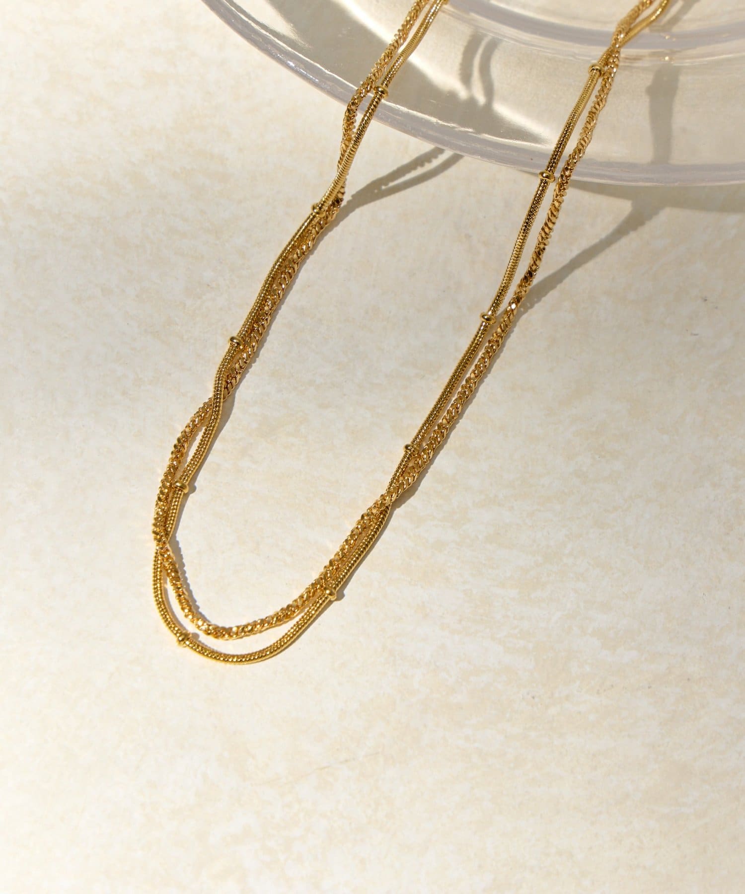 Lattice(ラティス) ＜ステンレス＞2連チェーンネックレス