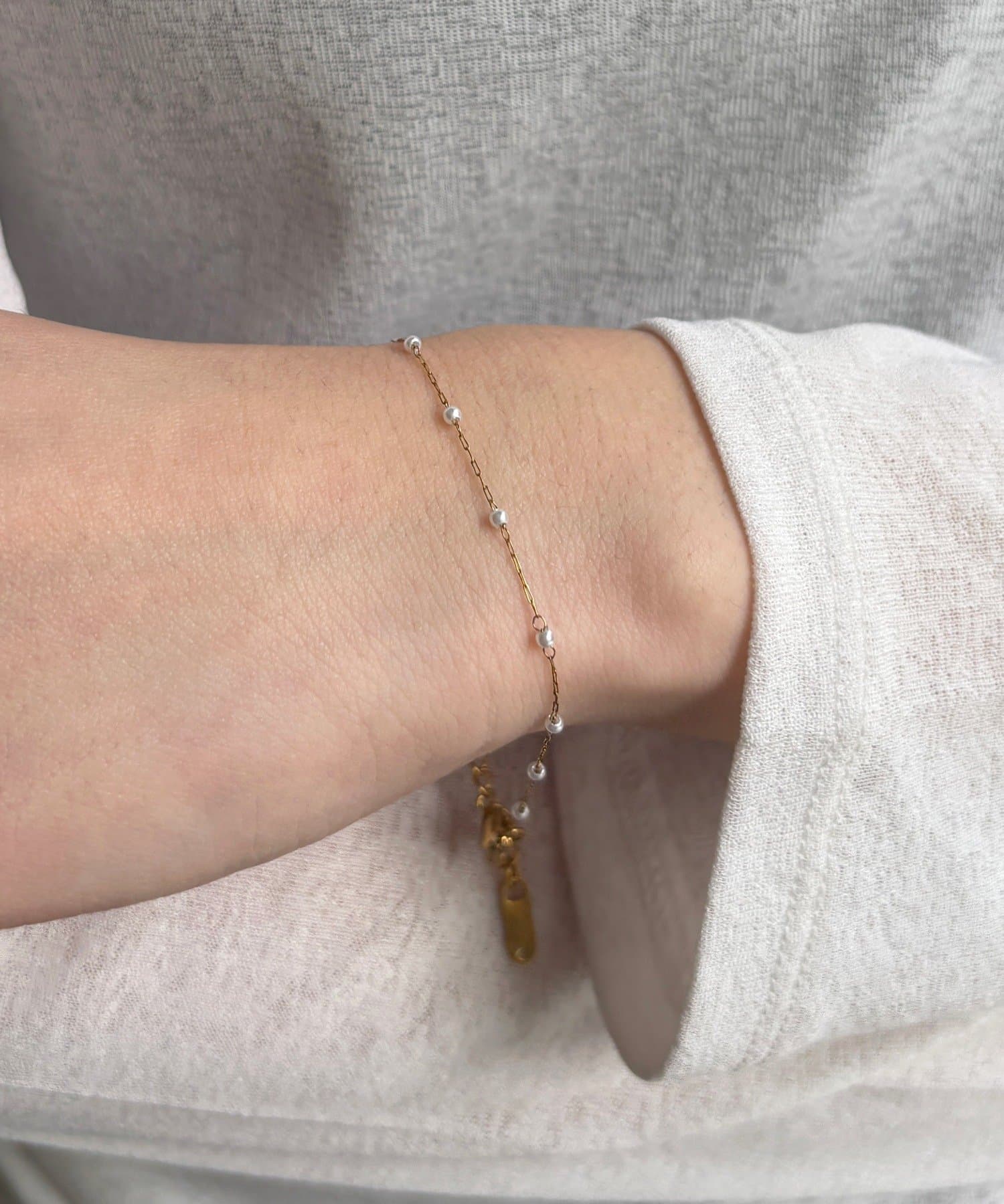 Lattice(ラティス) <ステンレス>華奢パールブレスレット